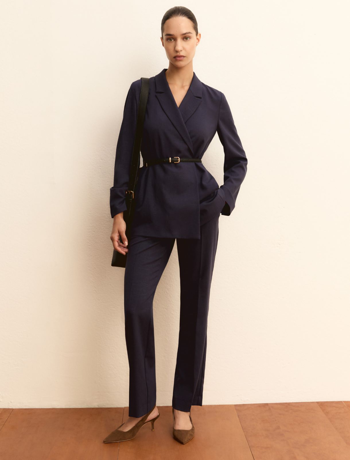 Viscose and lamé jacket - NAVY - Emme