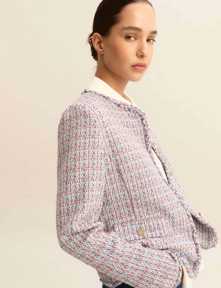 Semi-fitted basketweave jacket - Emme - 5