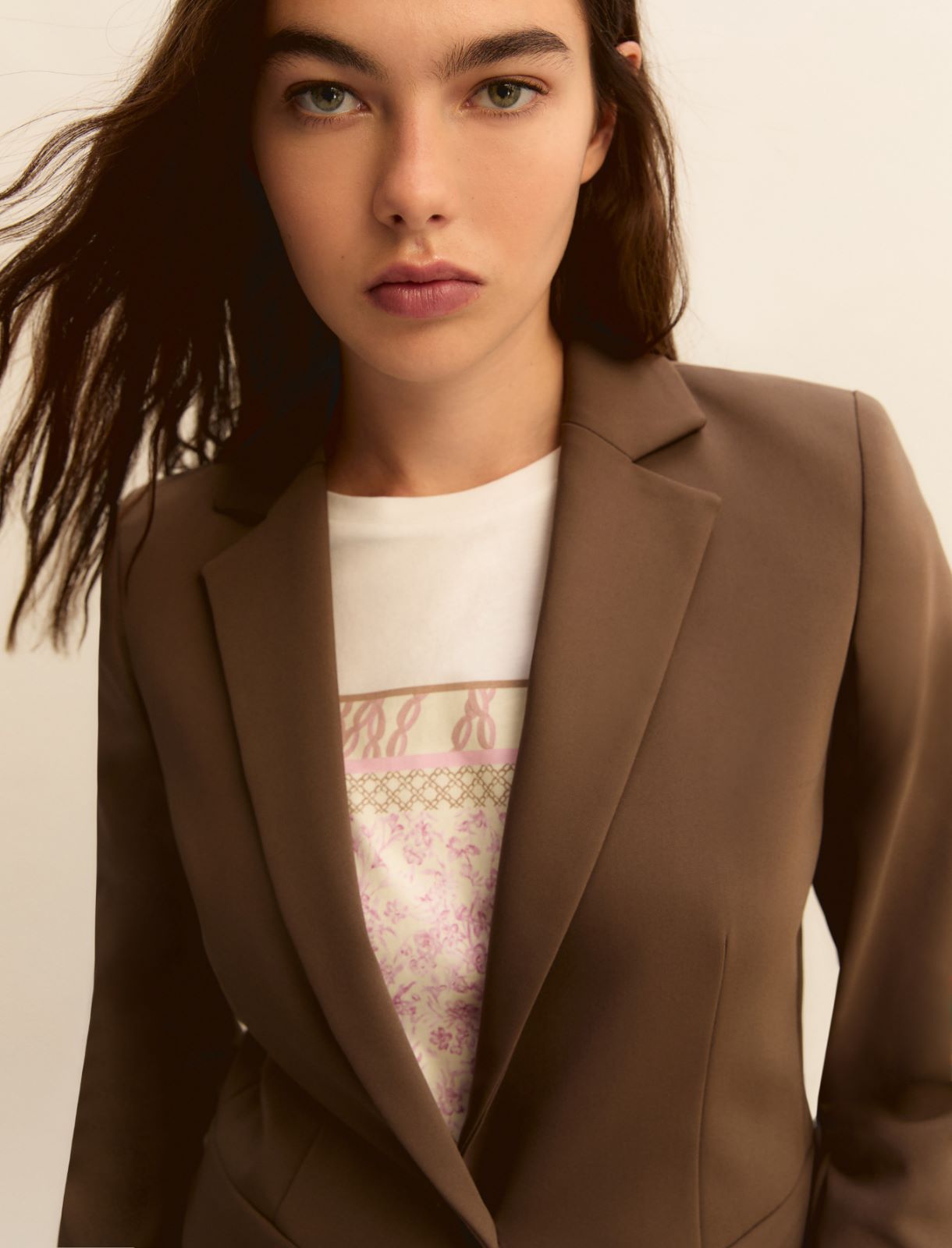 Single-breasted stretch jacket - KAKI - Emme - 5