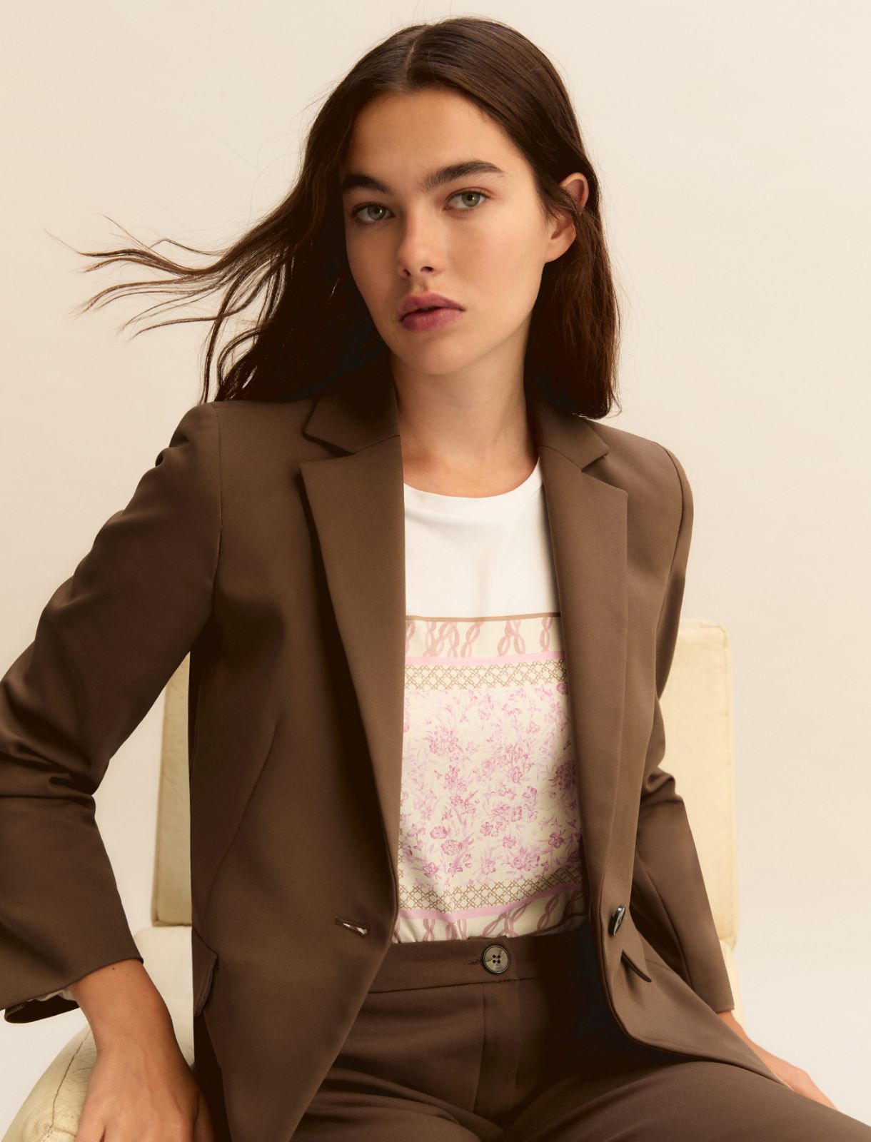 Single-breasted stretch jacket - KAKI - Emme