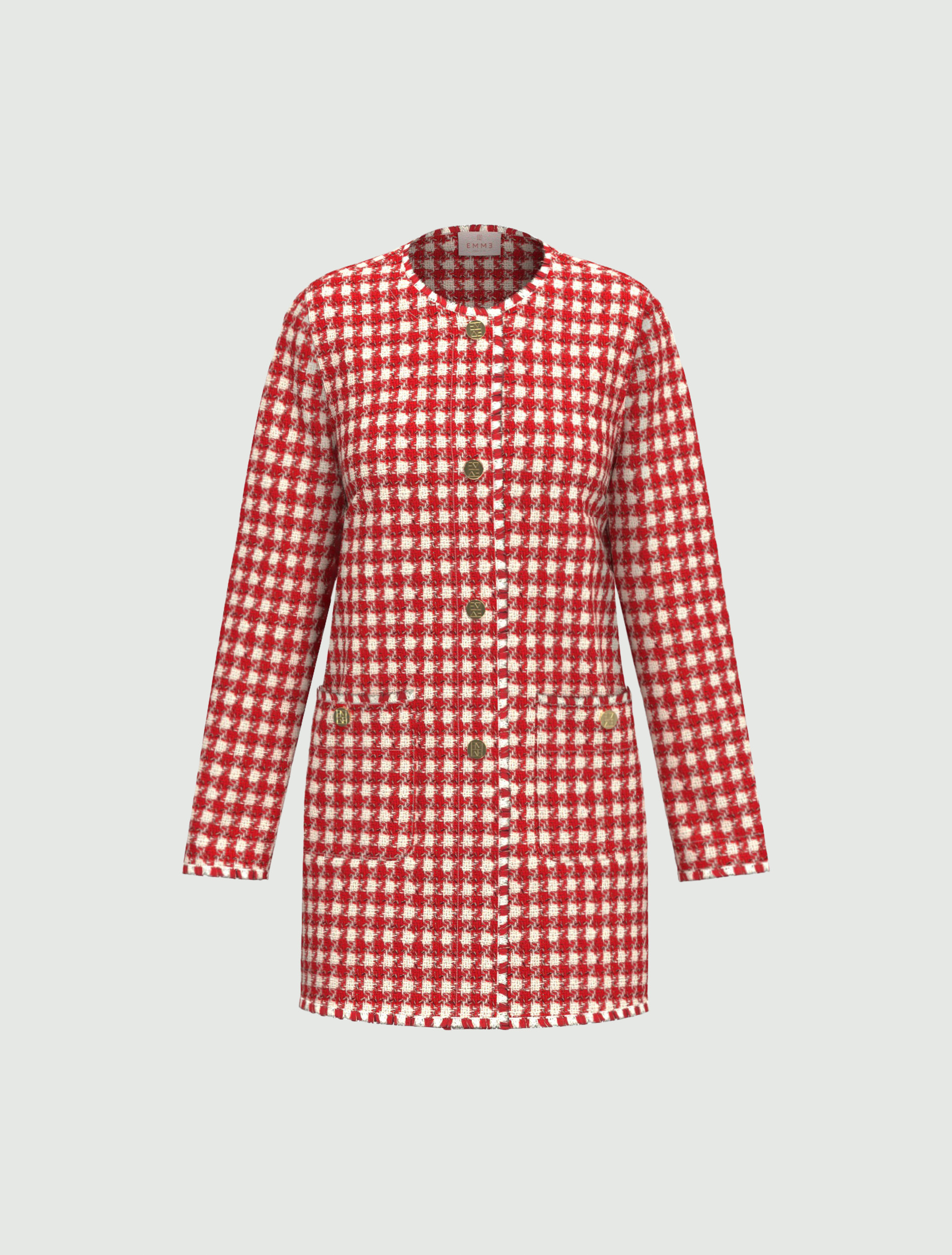 Basketweave overcoat - RED - Emme - 6