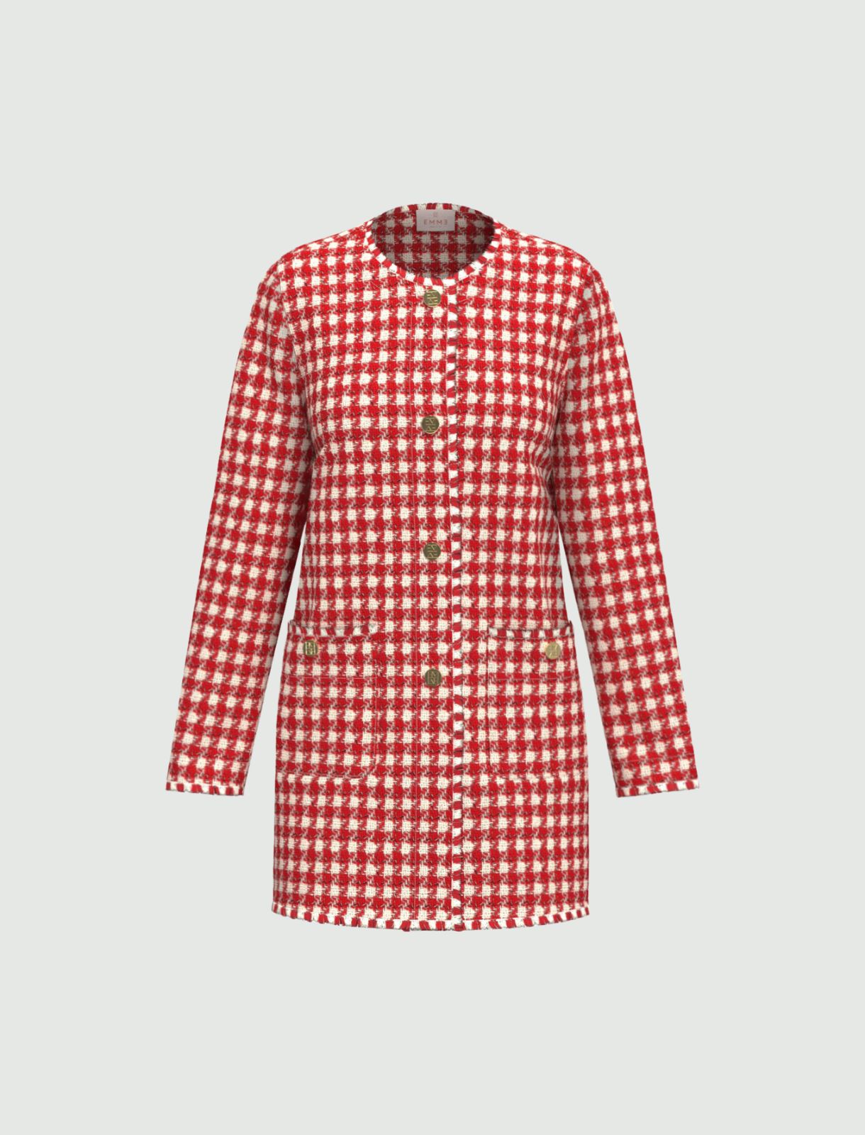 Basketweave overcoat - RED - Emme - 6