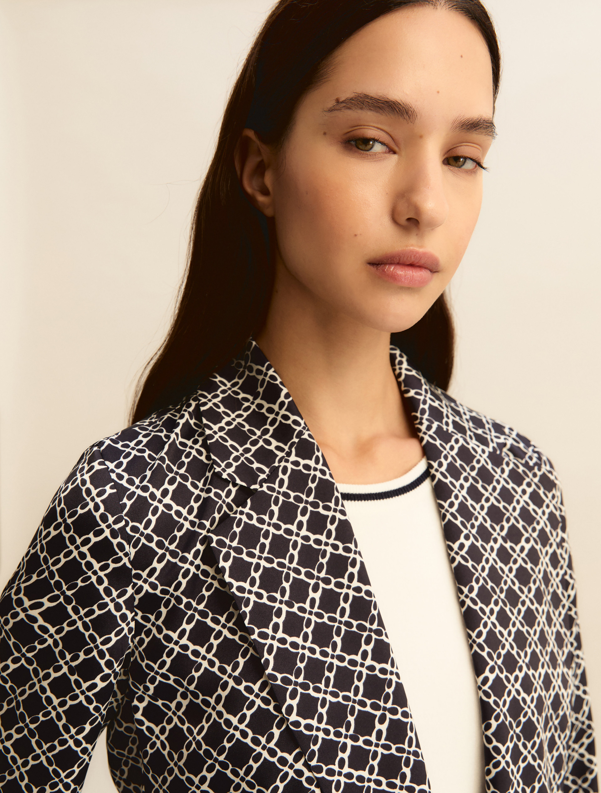 Printed twill jacket - NAVY - Emme - 5