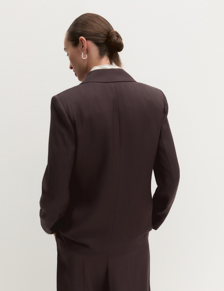 Linen-blend twill jacket - Emme - 4