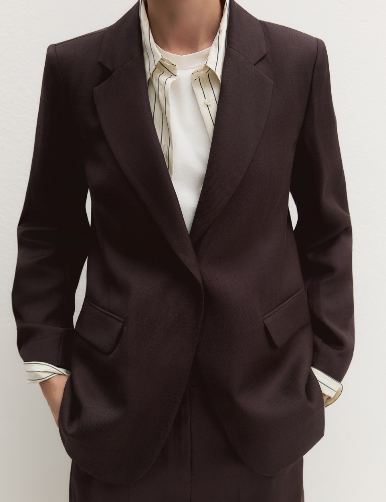 Linen-blend twill jacket - Emme - 5