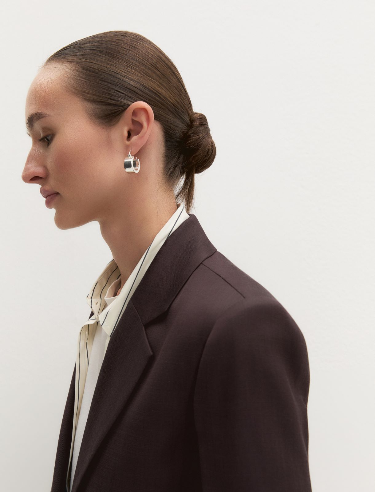 Linen-blend twill jacket - DARK BROWN - Emme - 7