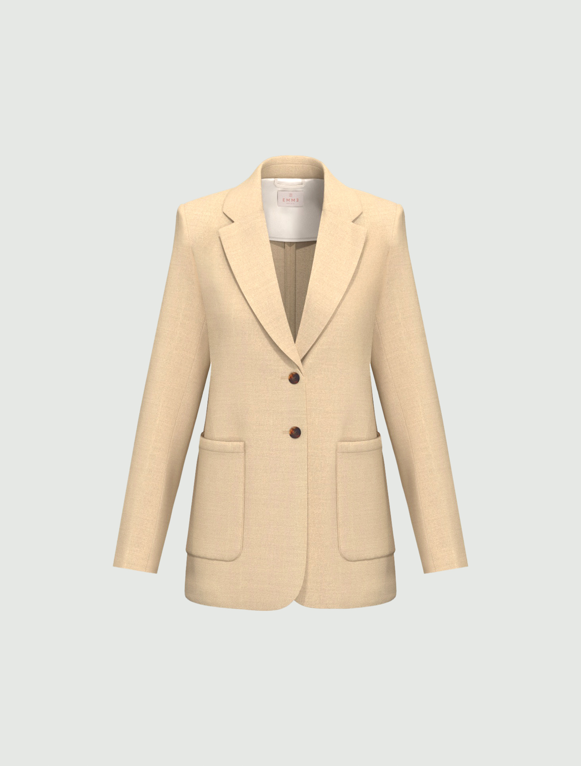 Linen-blend twill jacket - BEIGE - Emme - 4