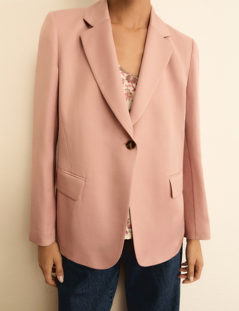 Linen-blend twill jacket - Emme - 5