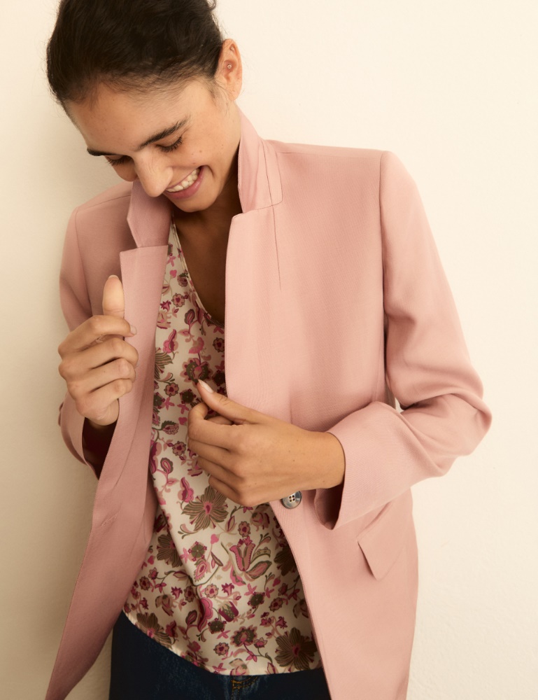 Linen-blend twill jacket - Emme - 6