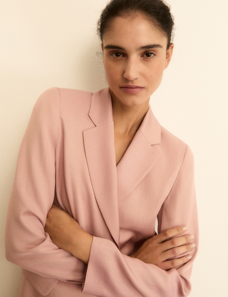 Linen-blend twill jacket - Emme - 7