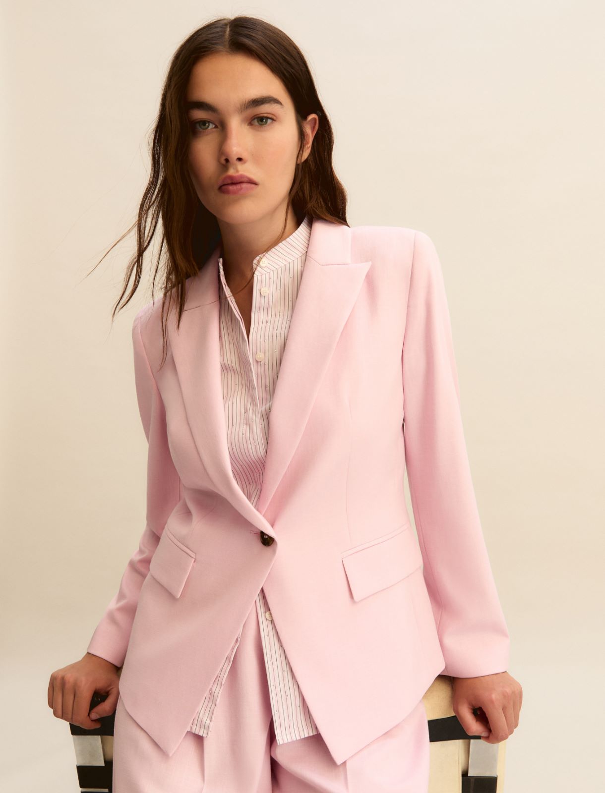 Lamé-adorned viscose jacket - PINK - Emme