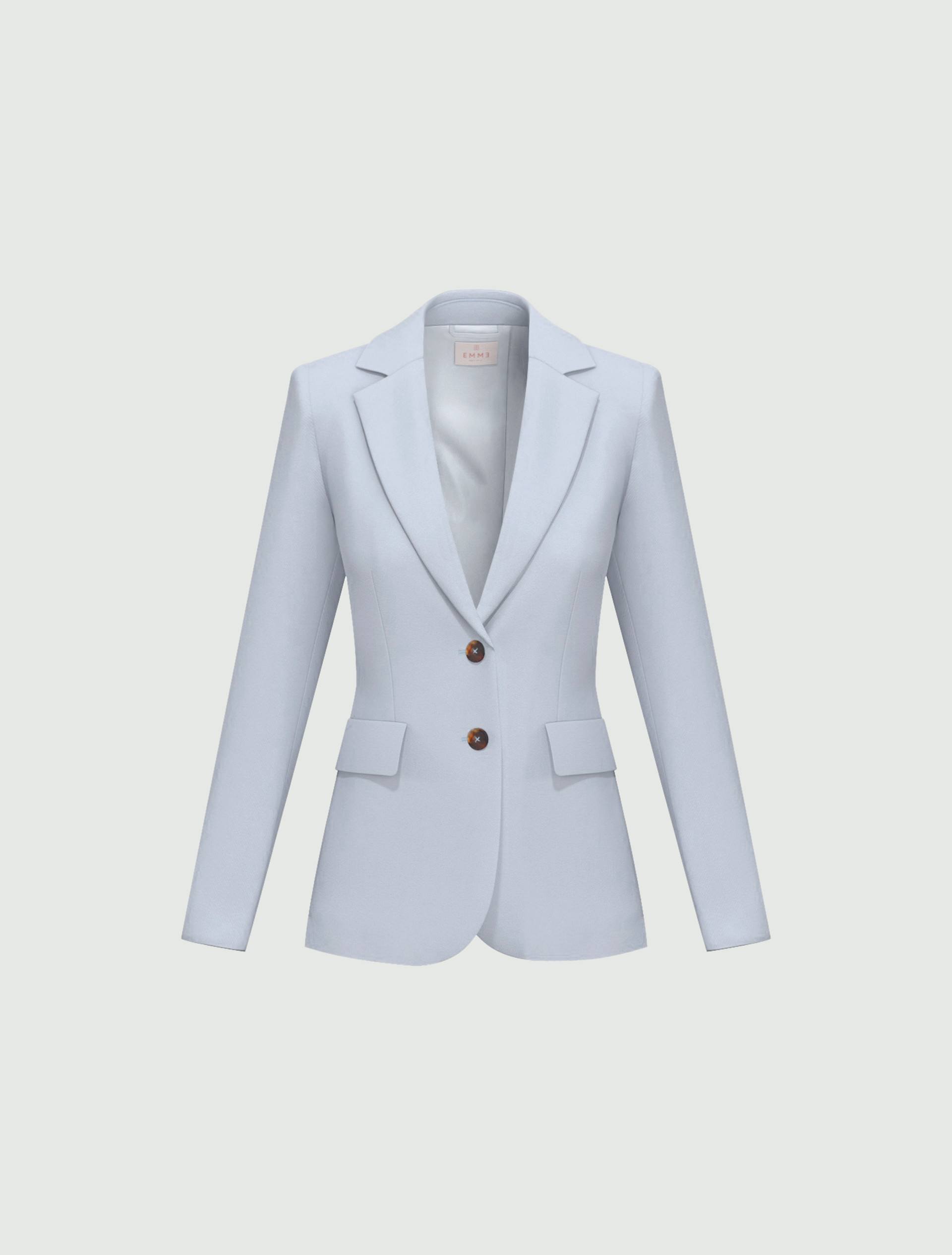 Single-breasted stretch twill jacket - LIGHT BLUE - Emme - 4