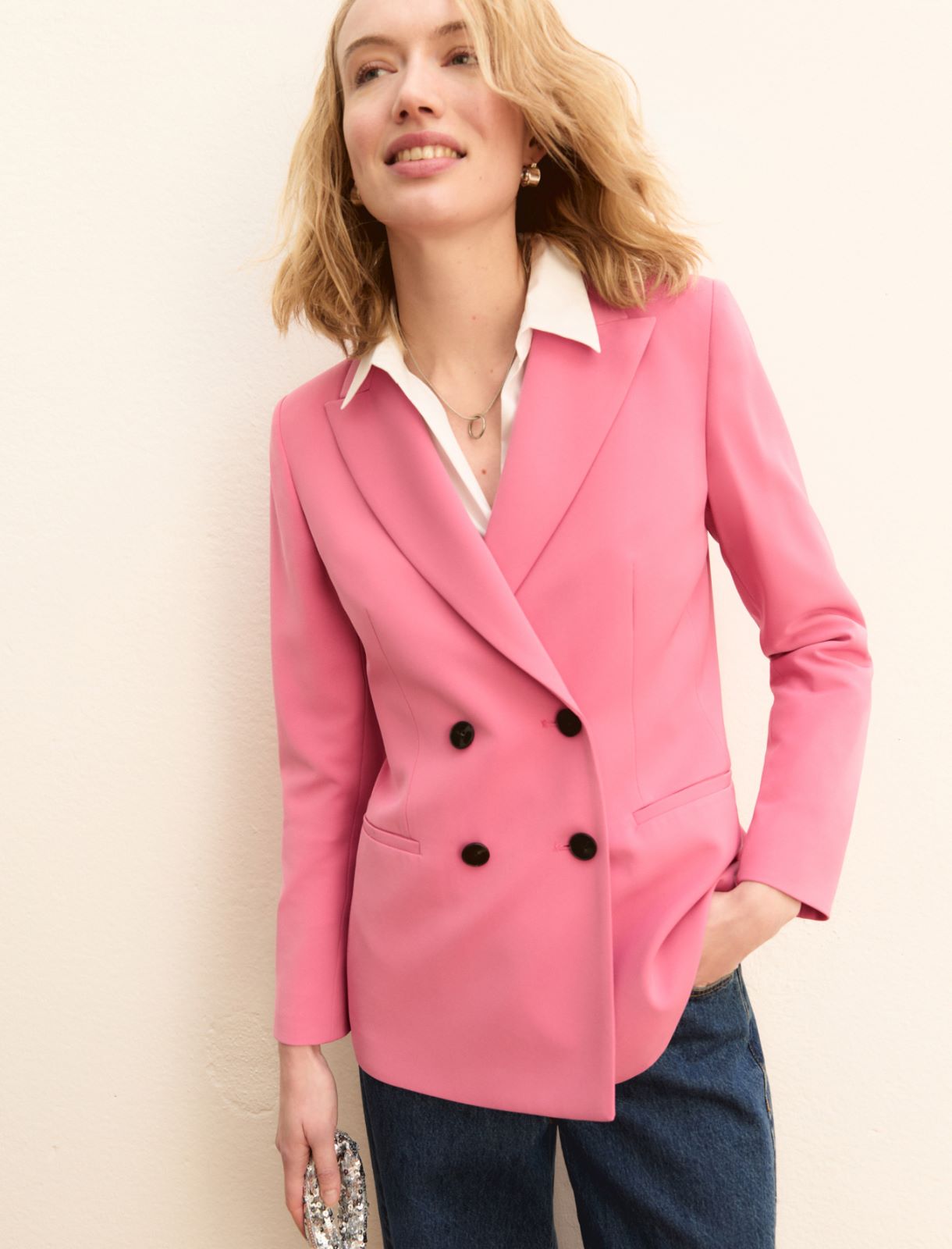 Blazer doppiopetto stretch - ROSA ANTICO - Emme - 5