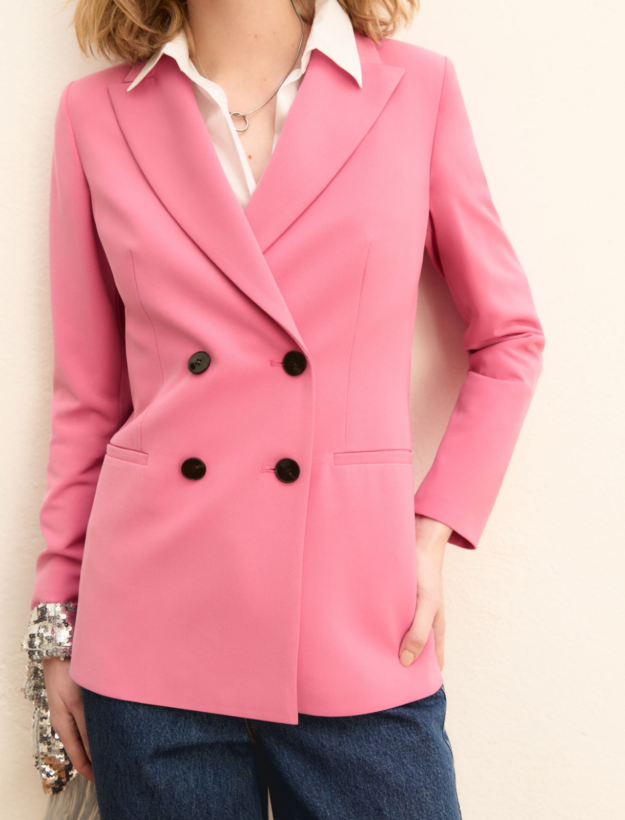 Blazer doppiopetto stretch - ROSA ANTICO - Emme - 6