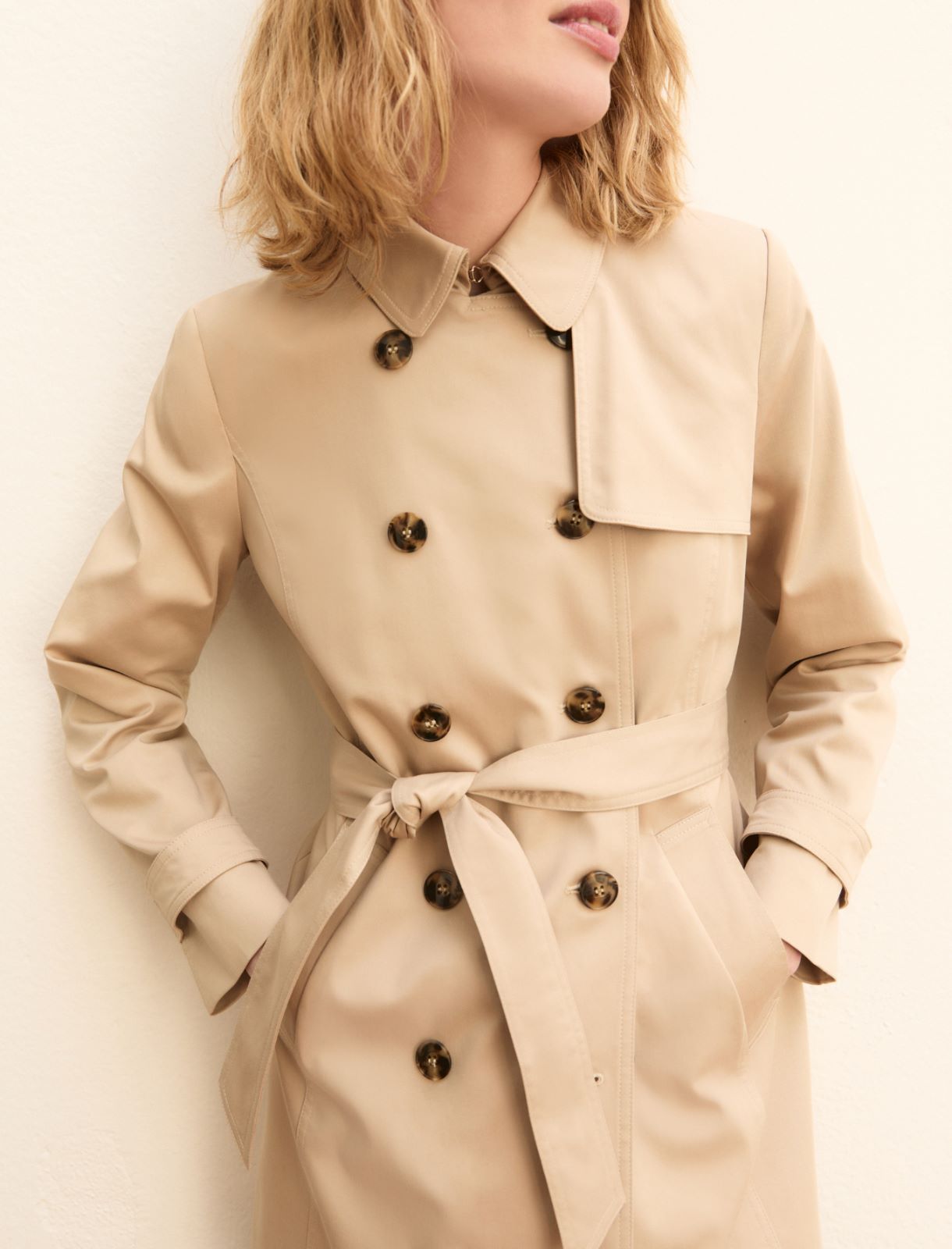 Trench in cotone stretch - BEIGE - Emme - 5