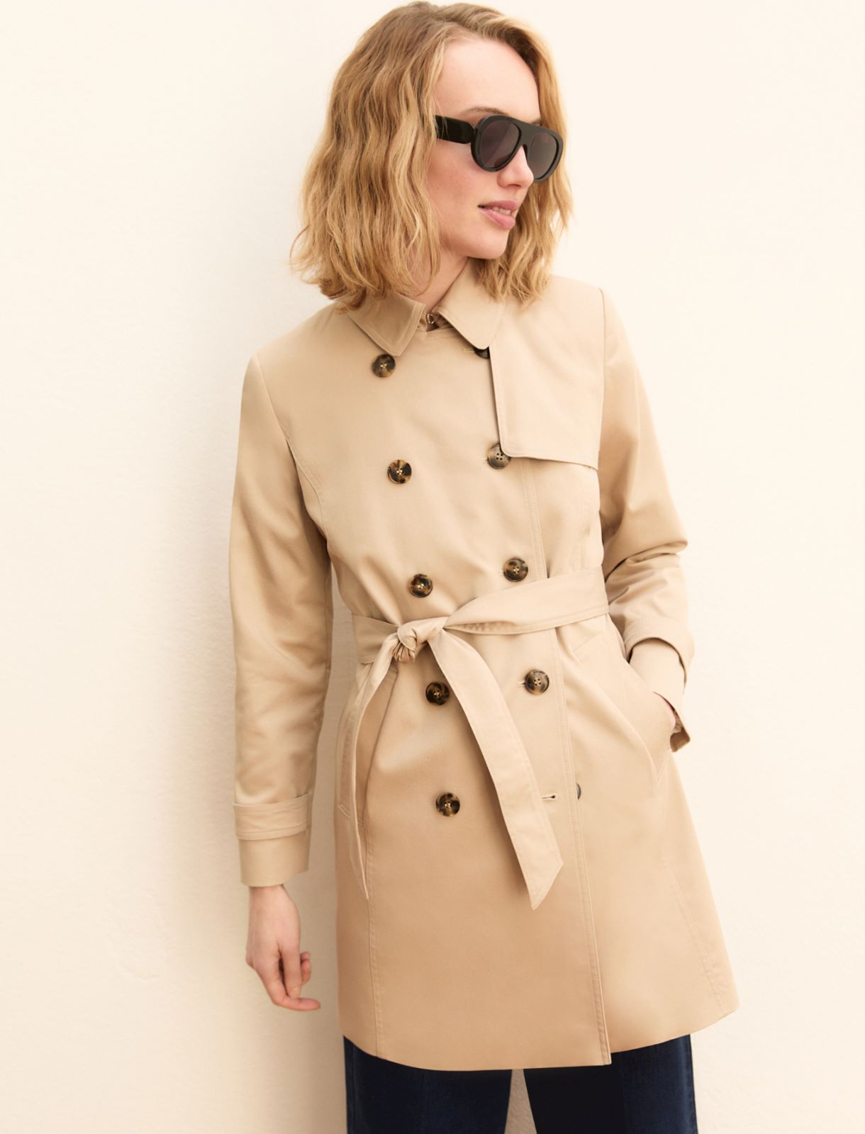 Trench in cotone stretch - BEIGE - Emme - 6