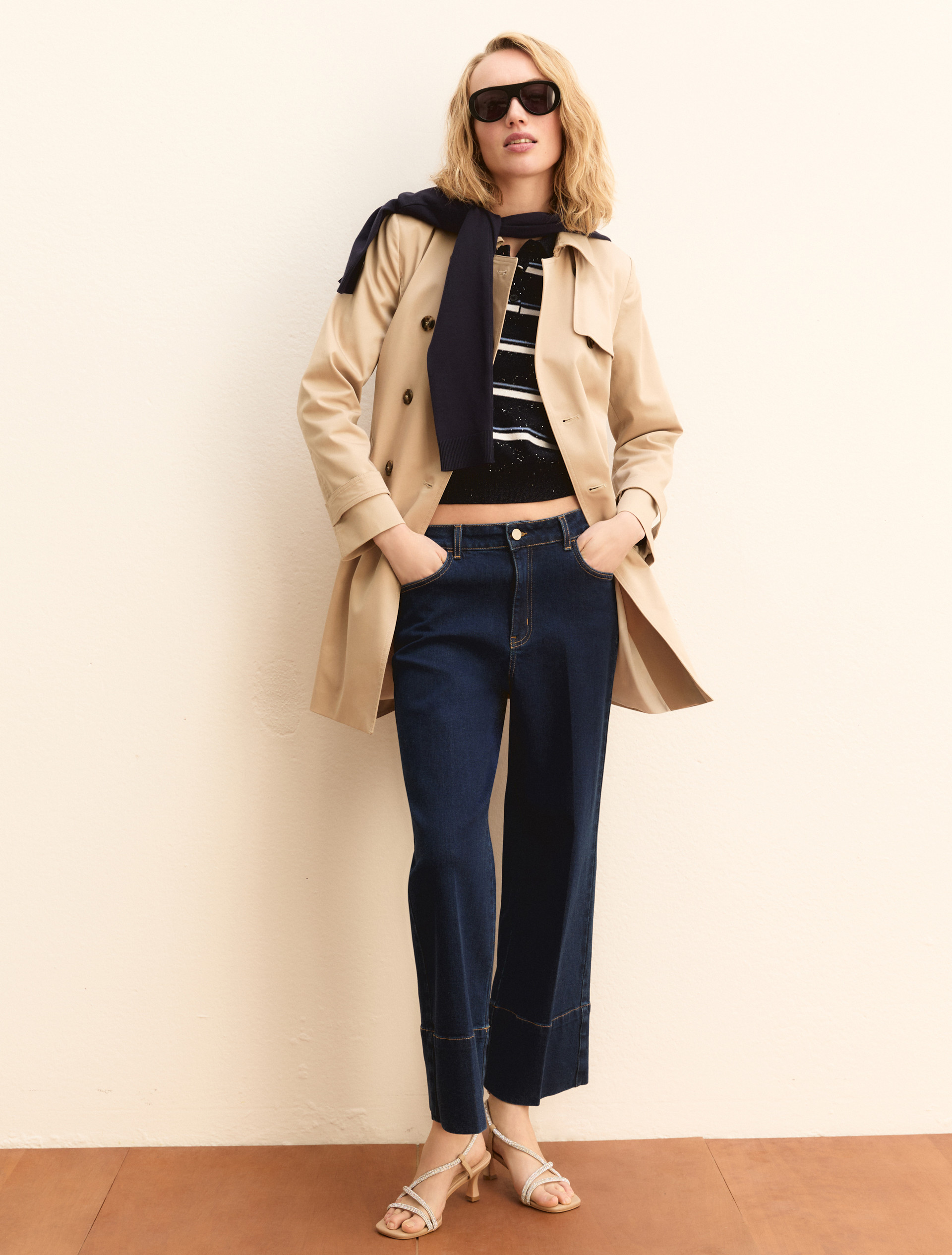 Trench in cotone stretch - BEIGE - Emme - 2