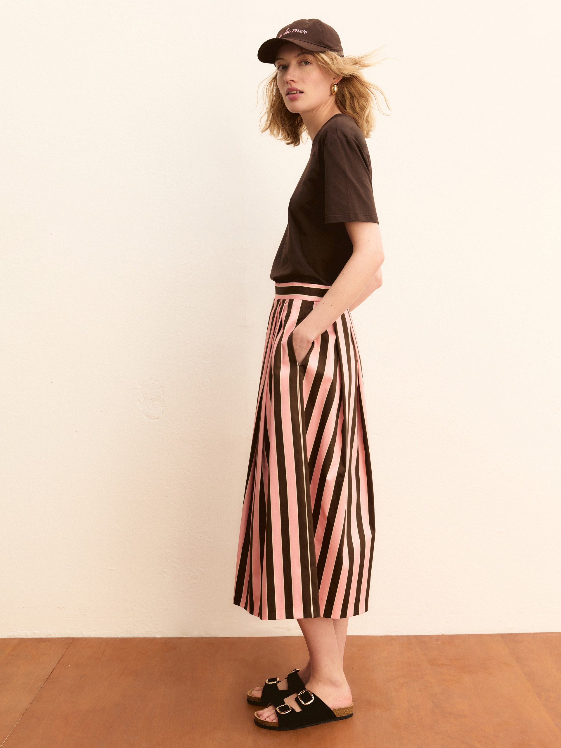 Stretch satin full skirt - PINK - Emme - 1
