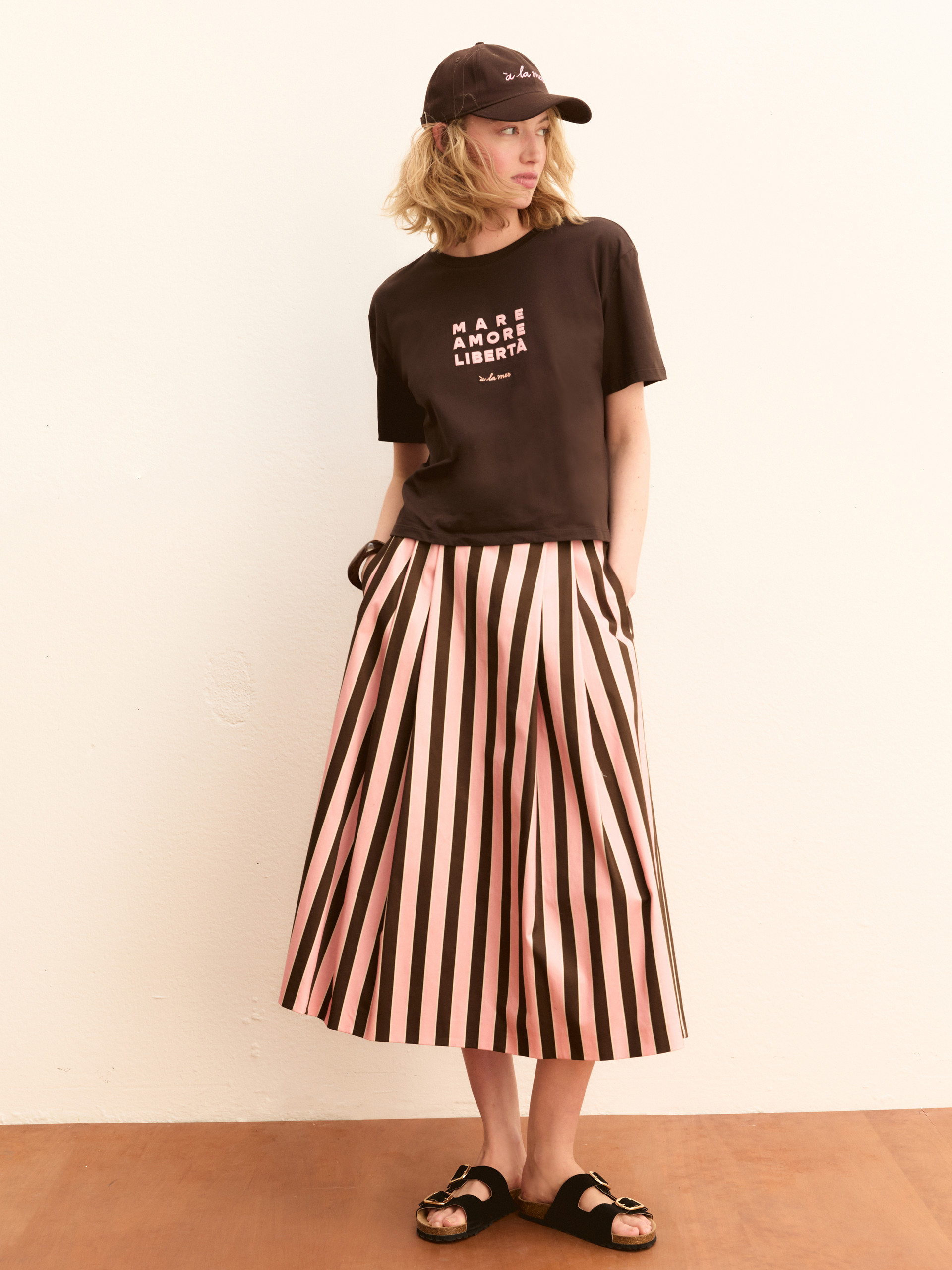 Stretch satin full skirt - PINK - Emme - 2