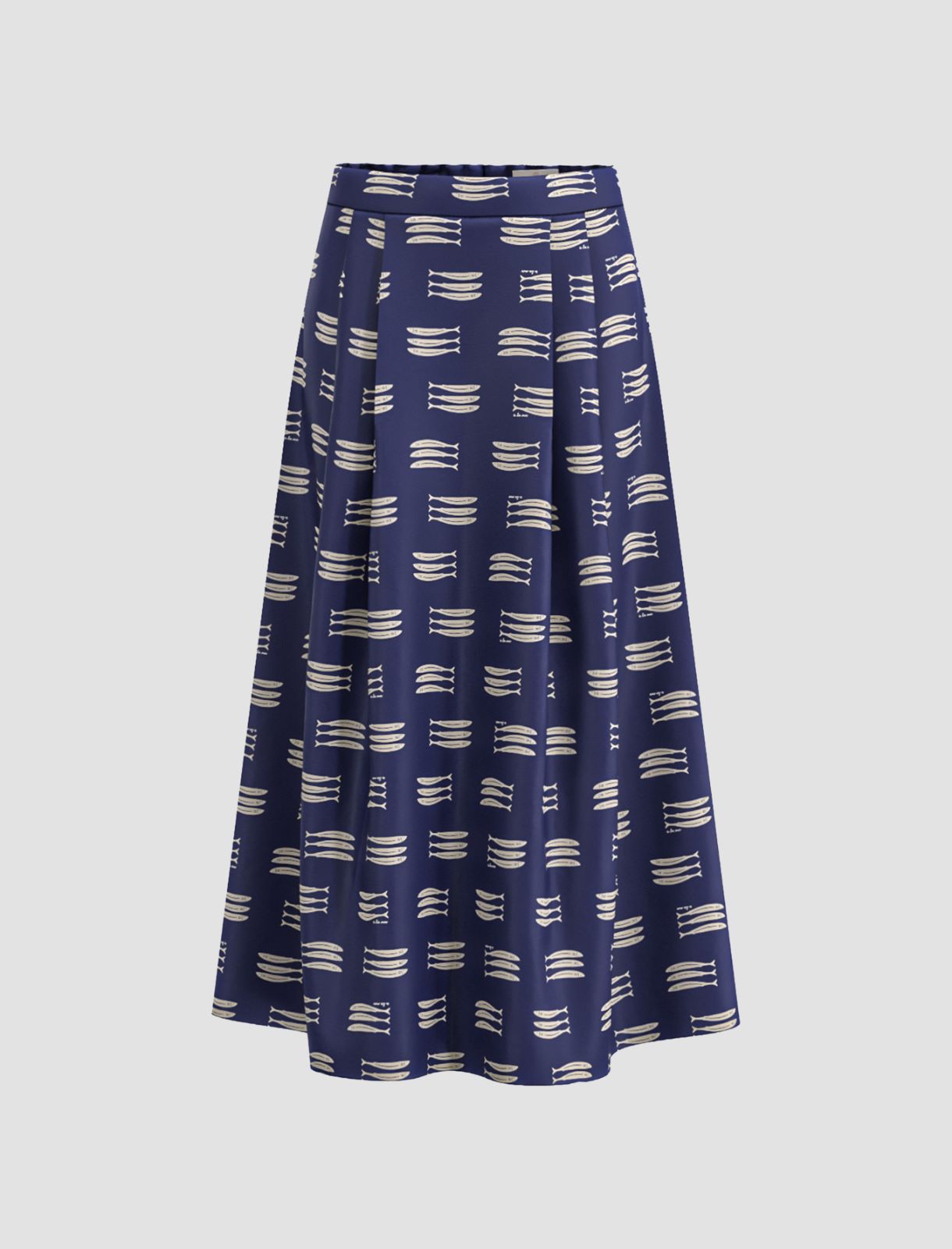 Stretch satin full skirt - NAVY - Emme - 4