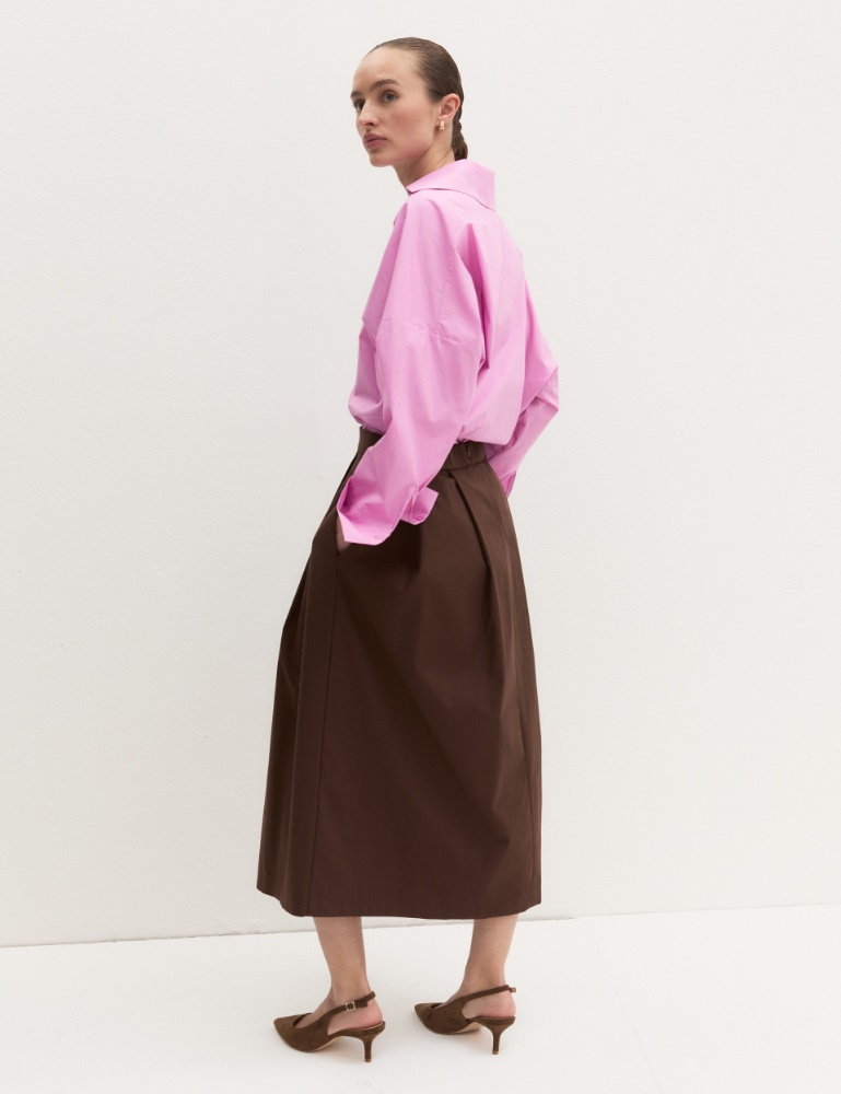 Gonna ampia in popeline stretch - Emme - 5