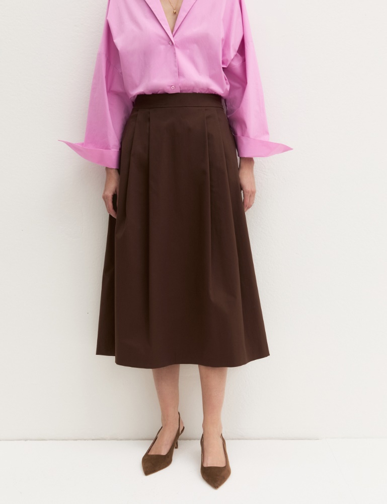 Gonna ampia in popeline stretch - Emme - 3