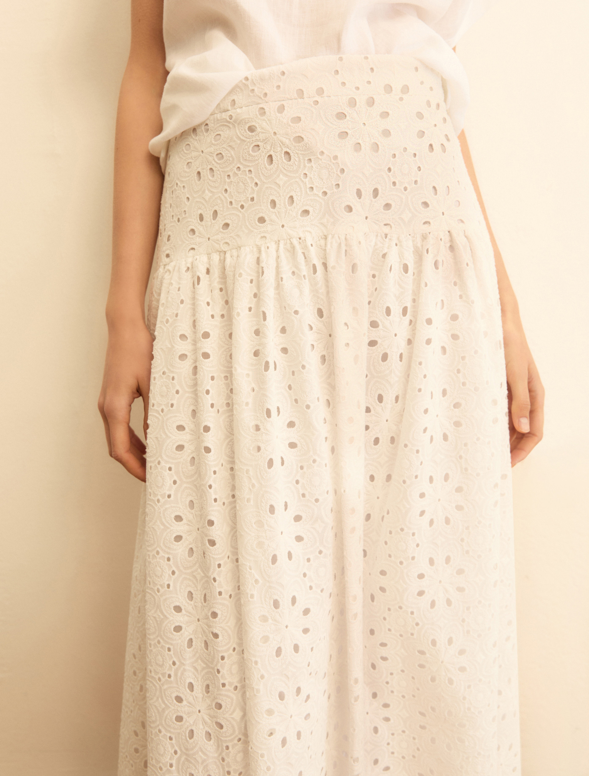 Broderie anglaise skirt - WHITE - Emme - 6