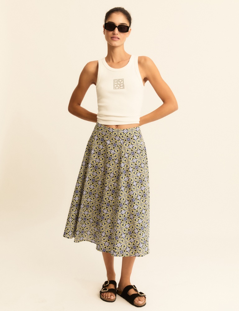 Printed poplin skirt - Emme - 4