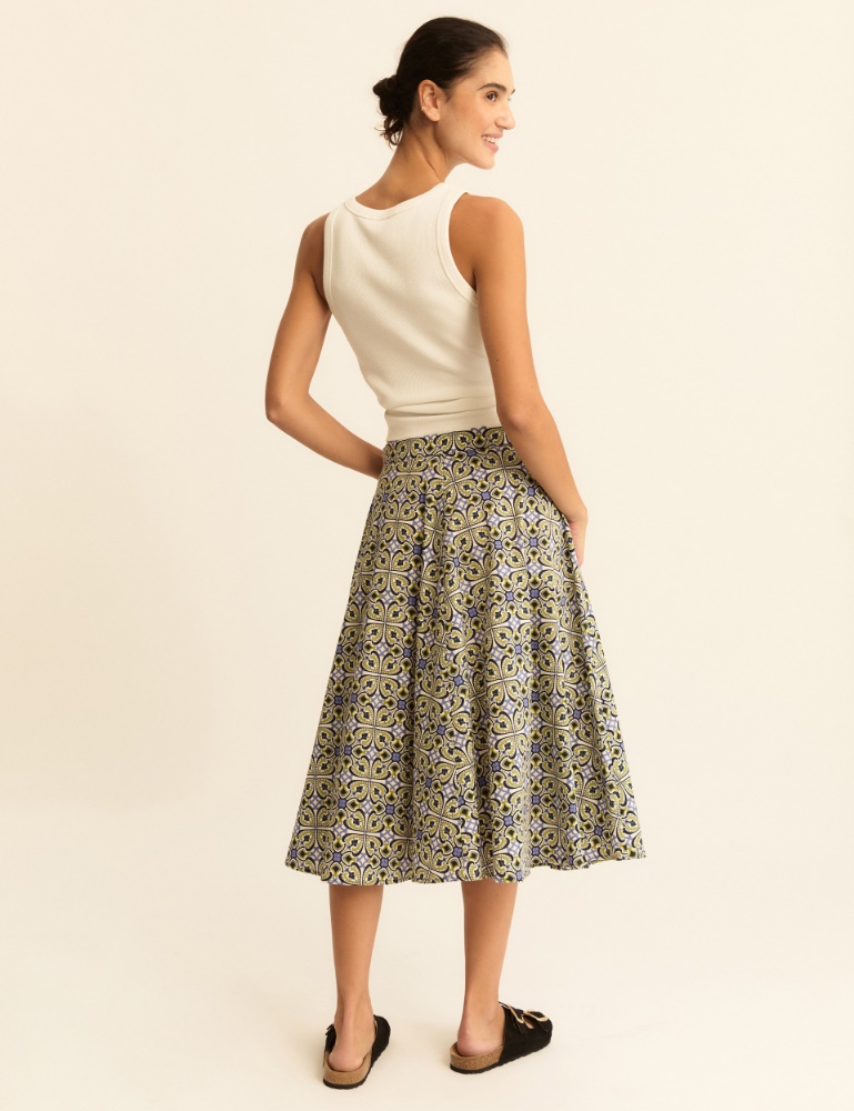 Printed poplin skirt - Emme - 3