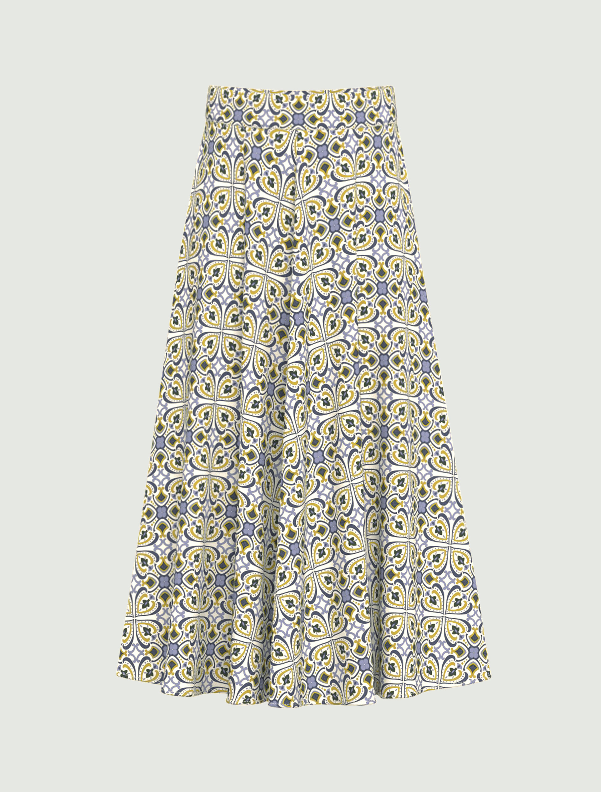 Printed poplin skirt - PERIWINKLE BLUE - Emme - 2