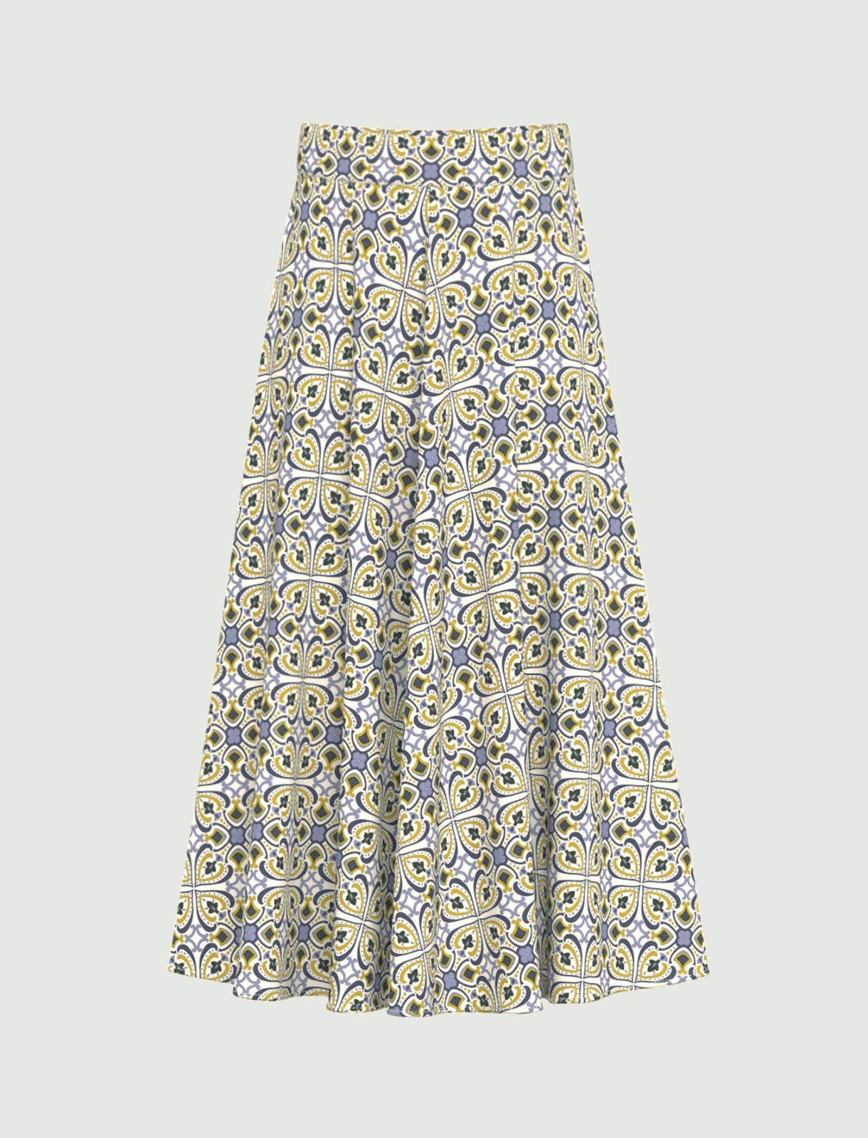 Printed poplin skirt - PERIWINKLE BLUE - Emme - 2