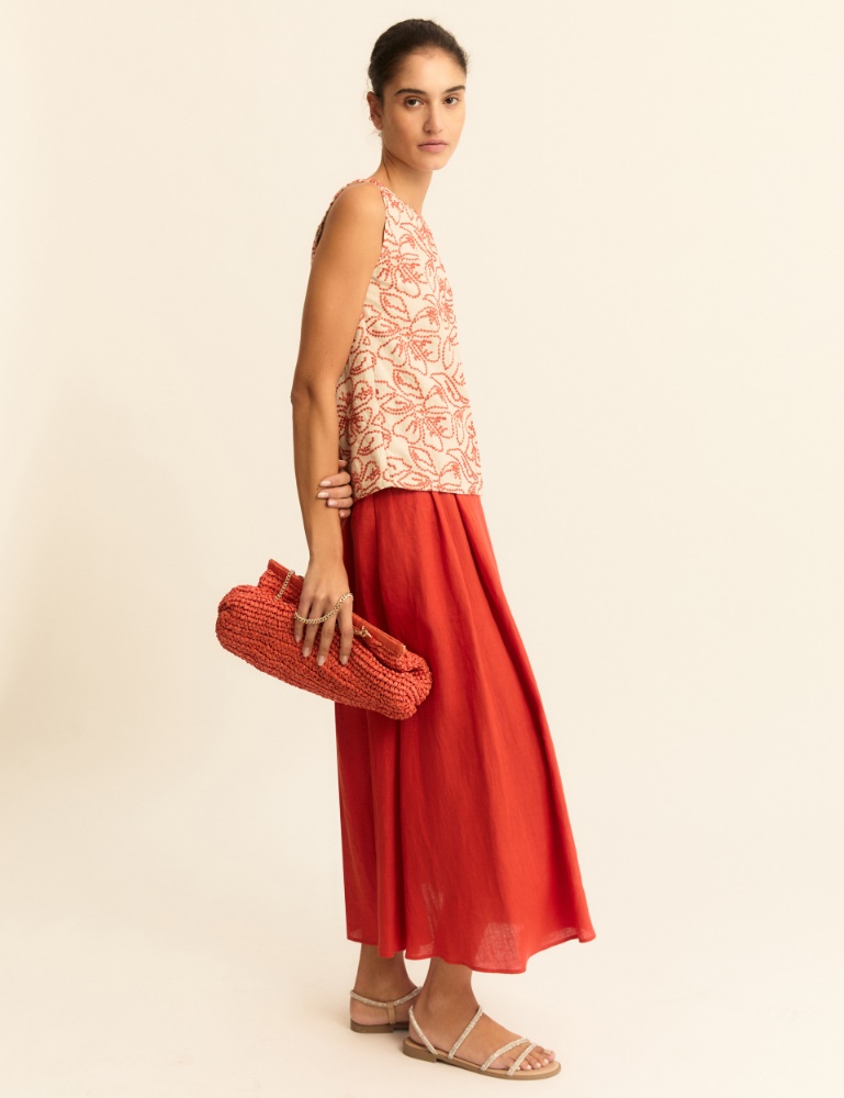 Pleated linen skirt - Emme