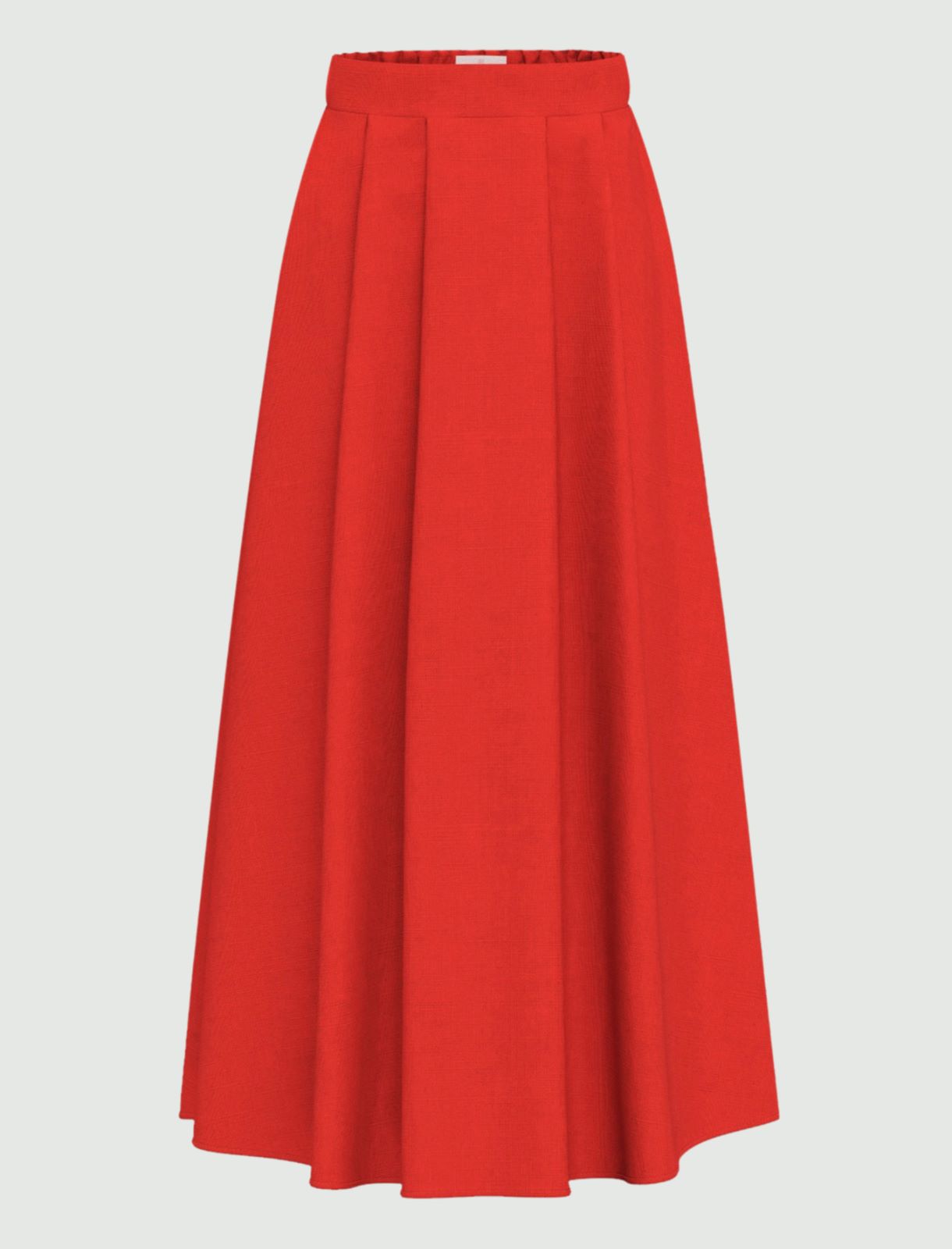 Pleated linen skirt - GERANIUM RED - Emme - 2