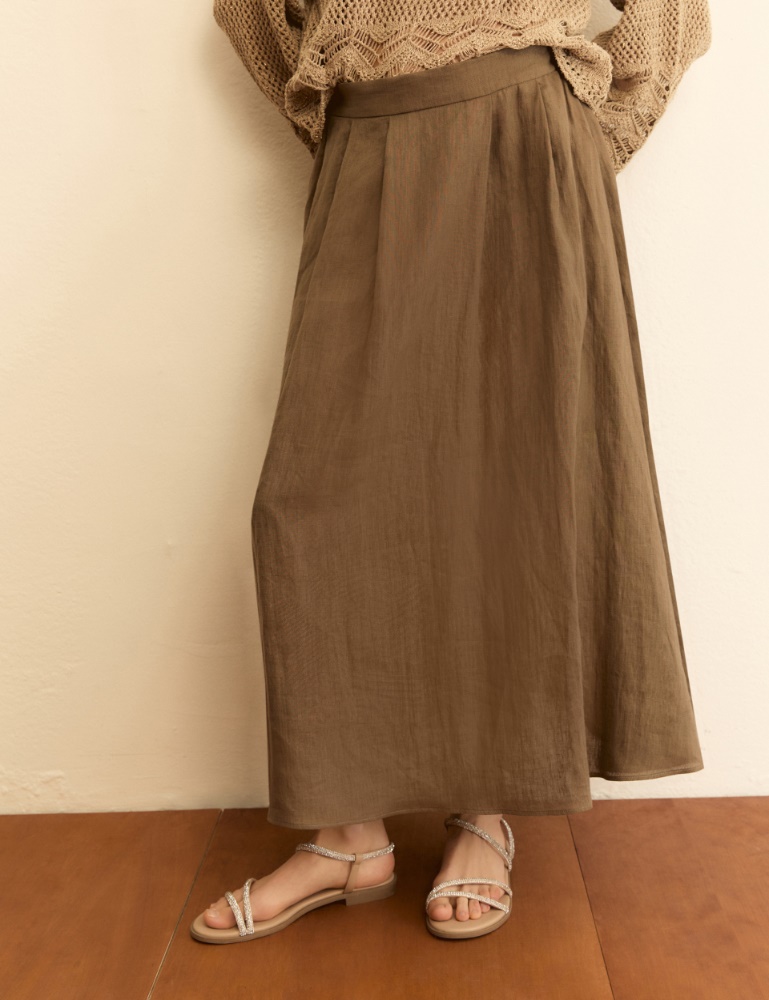 Pleated linen skirt - Emme - 5