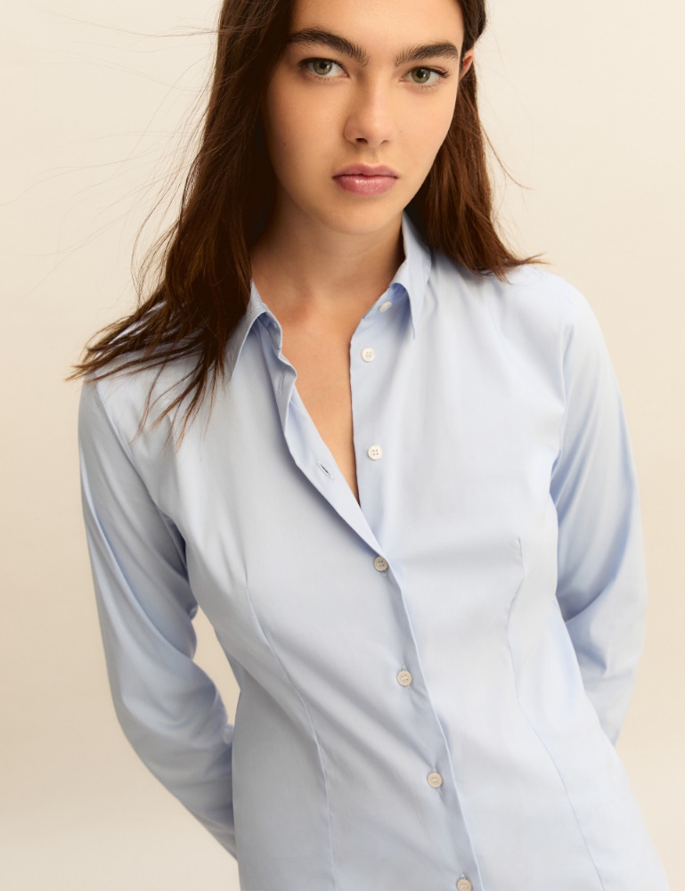Stretch poplin shirt - Emme - 4