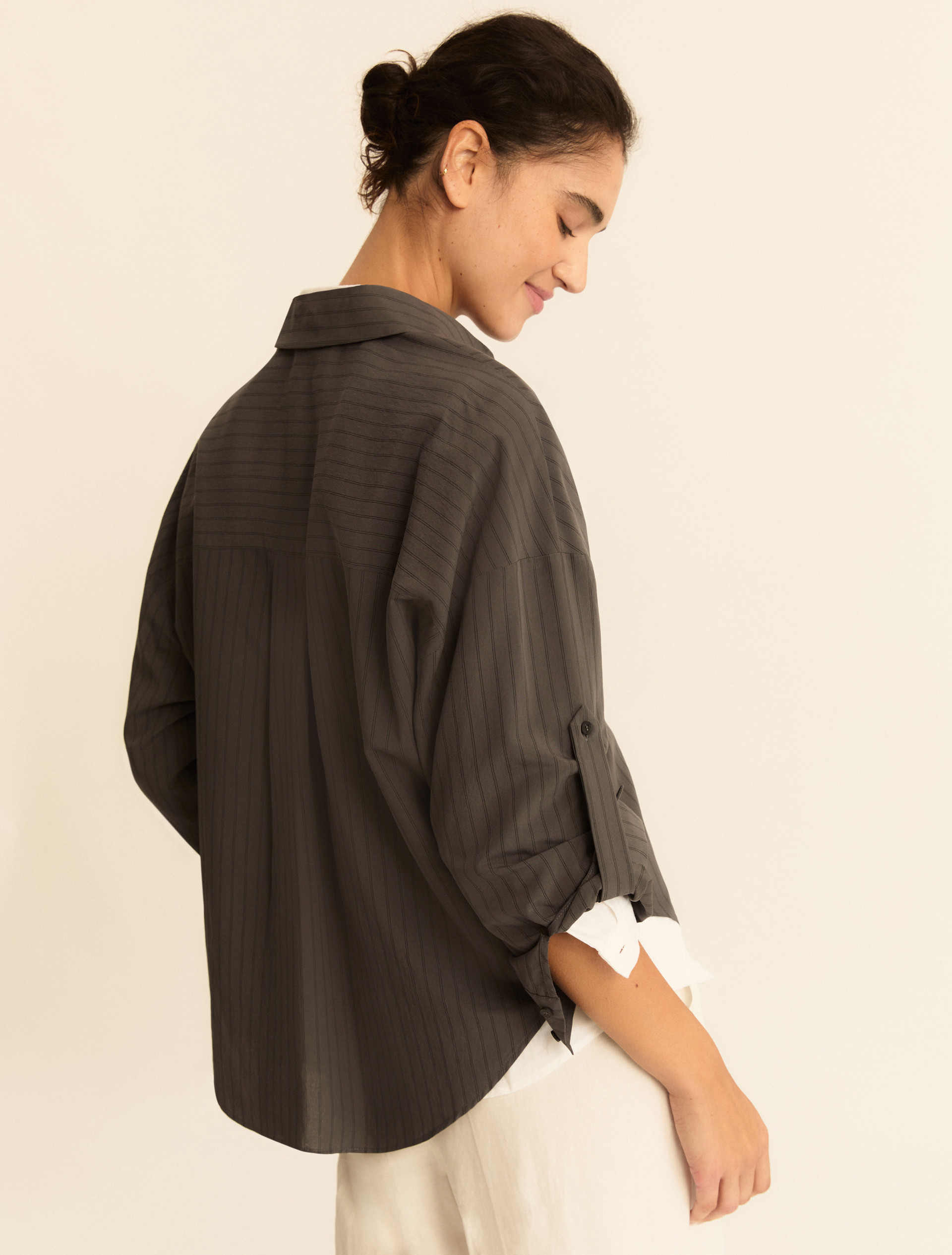 Viscose-blend shirt - GREYISH GREEN - Emme - 3