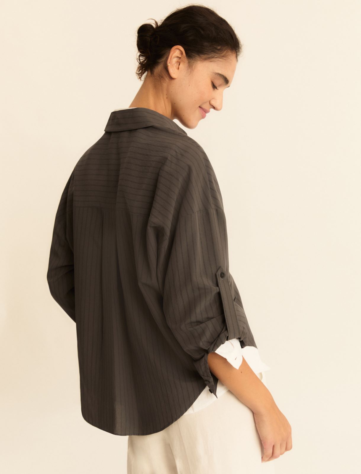 Viscose-blend shirt - GREYISH GREEN - Emme - 3