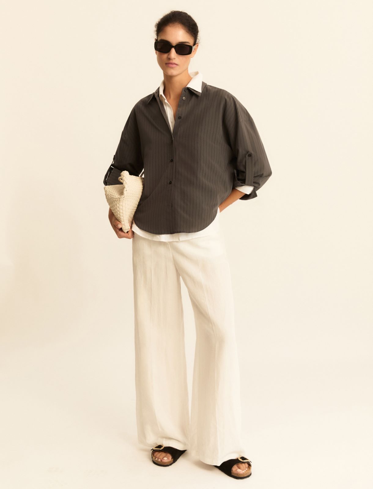 Viscose-blend shirt - GREYISH GREEN - Emme - 2