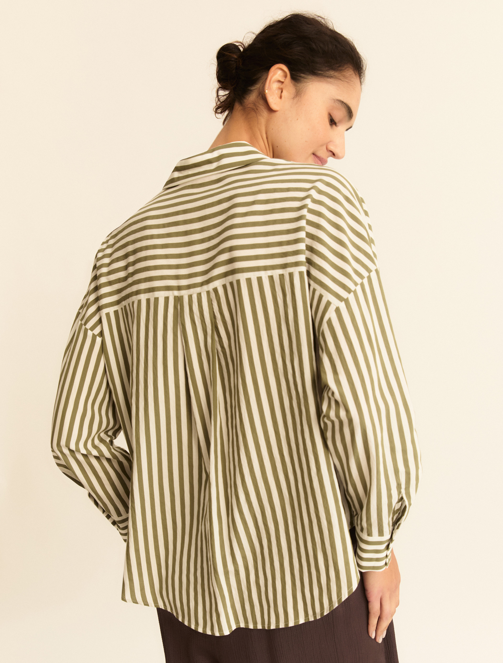 Viscose-blend shirt - MILITARY GREEN - Emme - 3