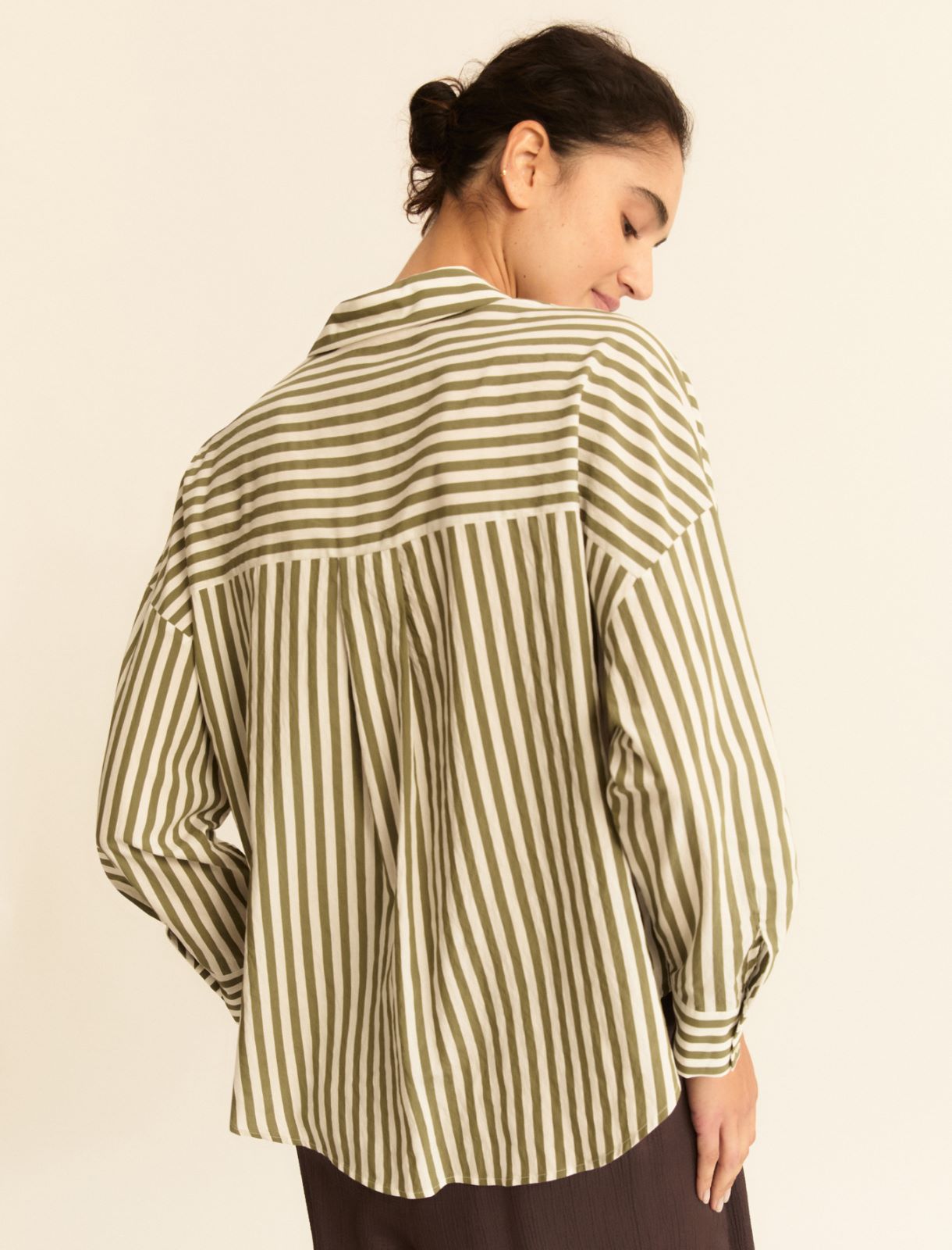 Viscose-blend shirt - MILITARY GREEN - Emme - 3