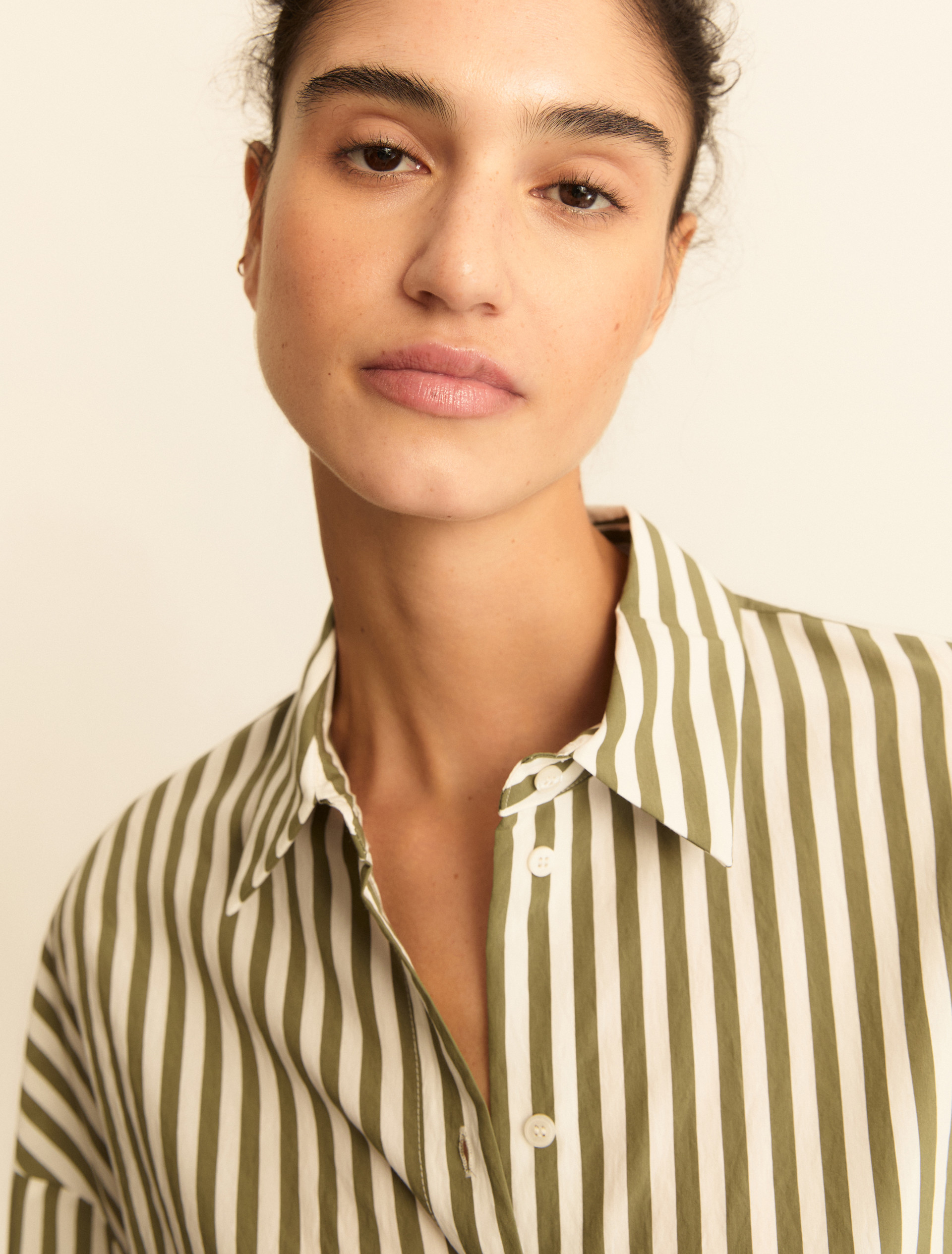 Viscose-blend shirt - MILITARY GREEN - Emme - 5