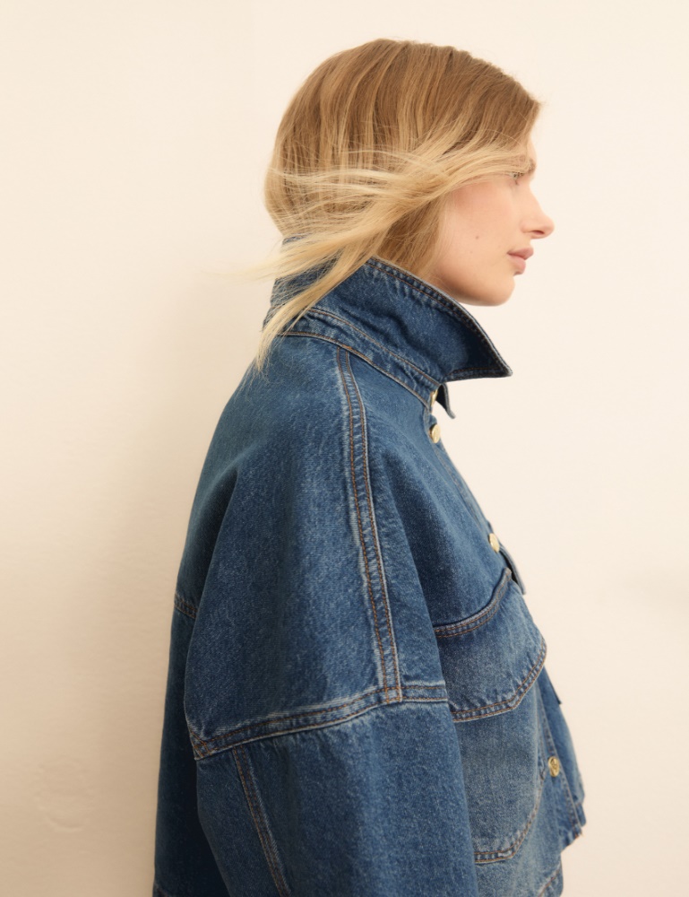 Cropped denim overshirt - Emme