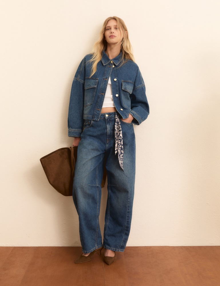 Cropped denim overshirt - Emme - 2