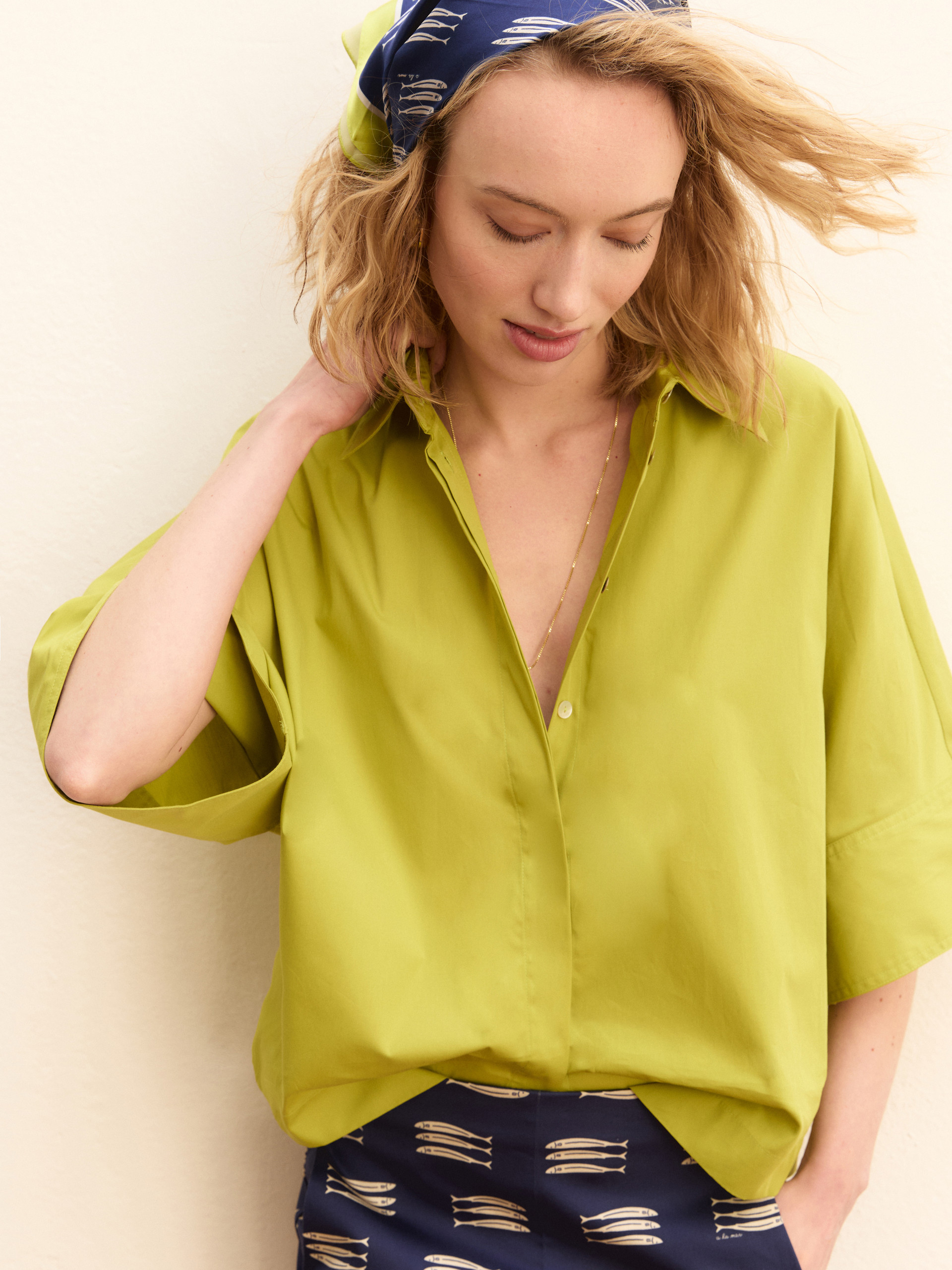 Kimono-sleeve shirt - APPLE GREEN - Emme - 5
