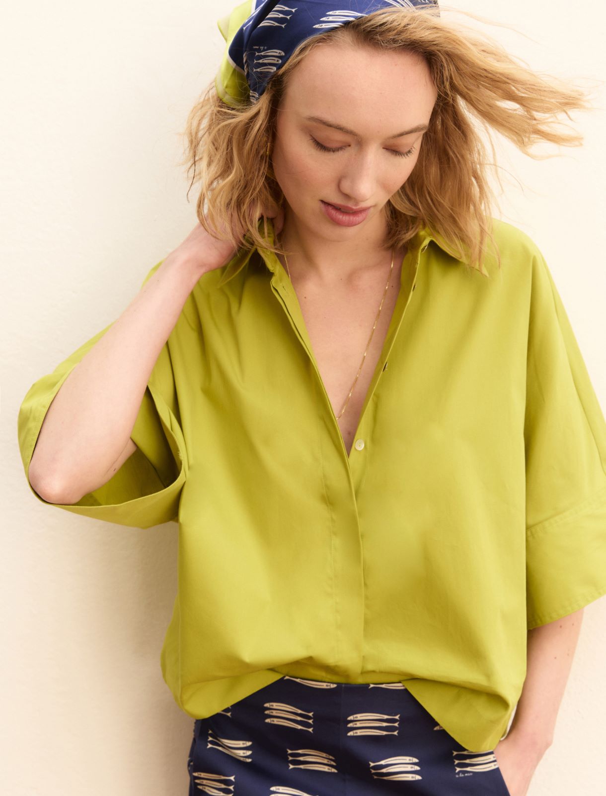 Kimono-sleeve shirt - APPLE GREEN - Emme - 5