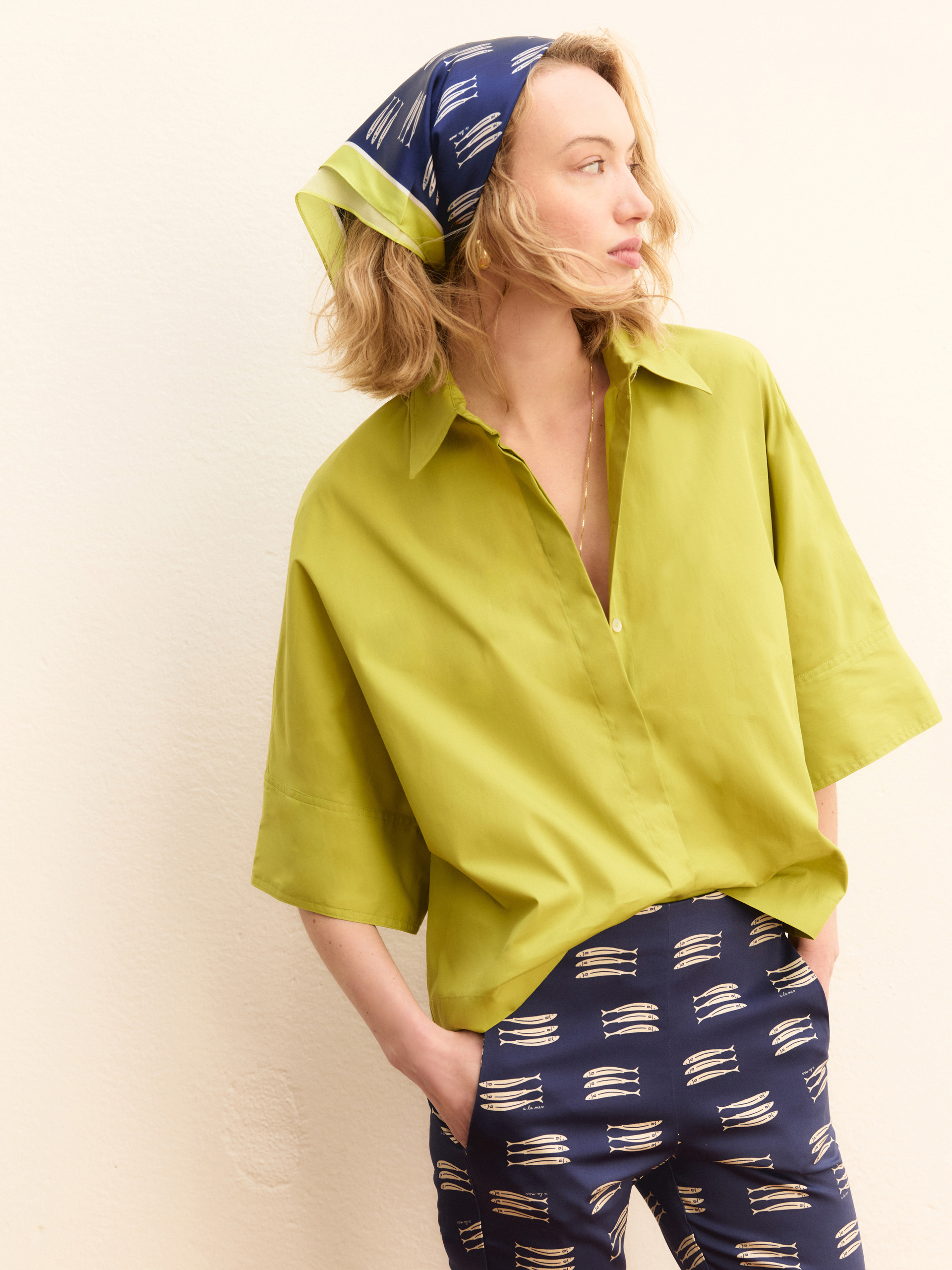 Kimono-sleeve shirt - APPLE GREEN - Emme - 1