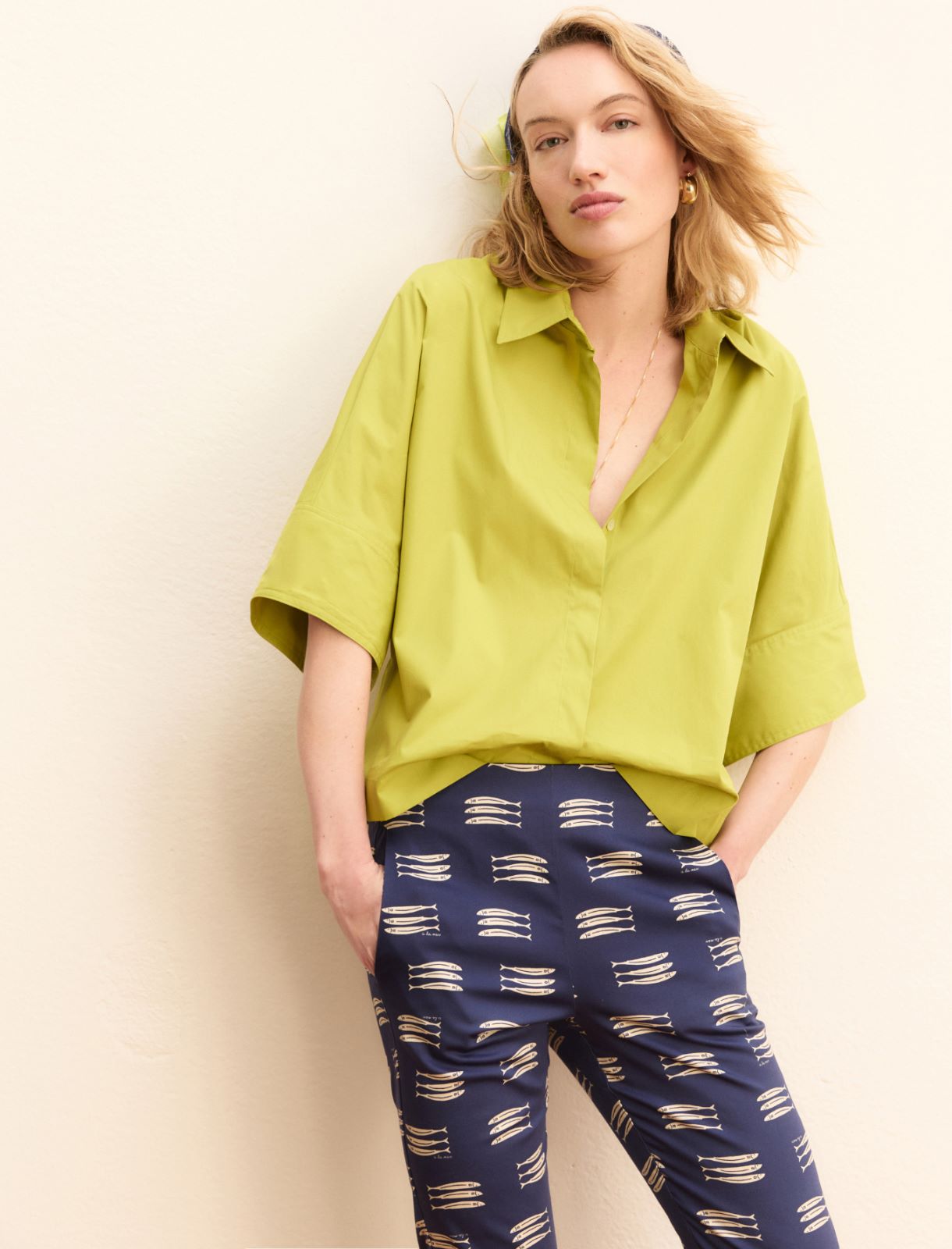 Kimono-sleeve shirt - APPLE GREEN - Emme - 6