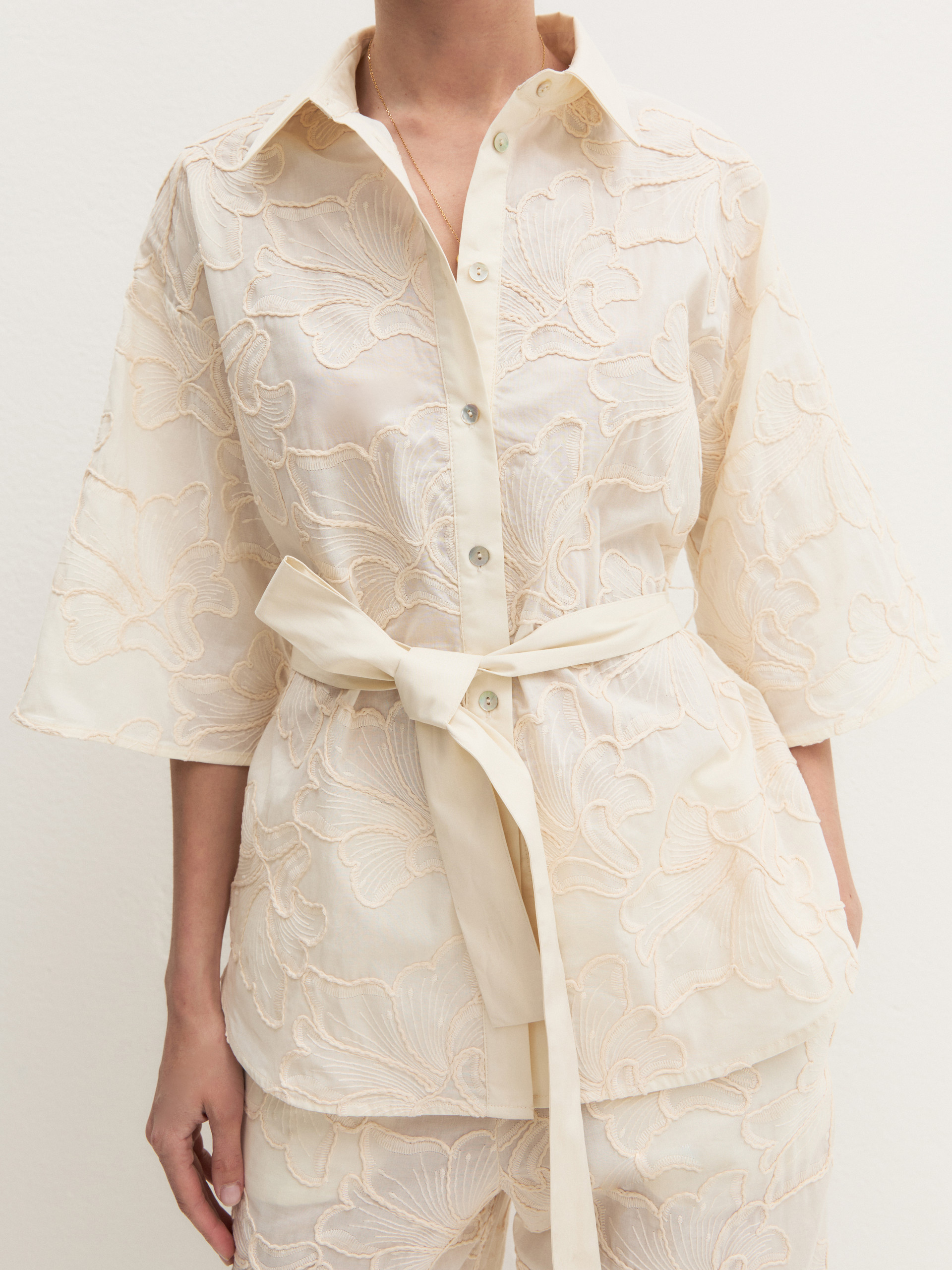 Camicia con cintura abbinata - PANNA - Emme - 6