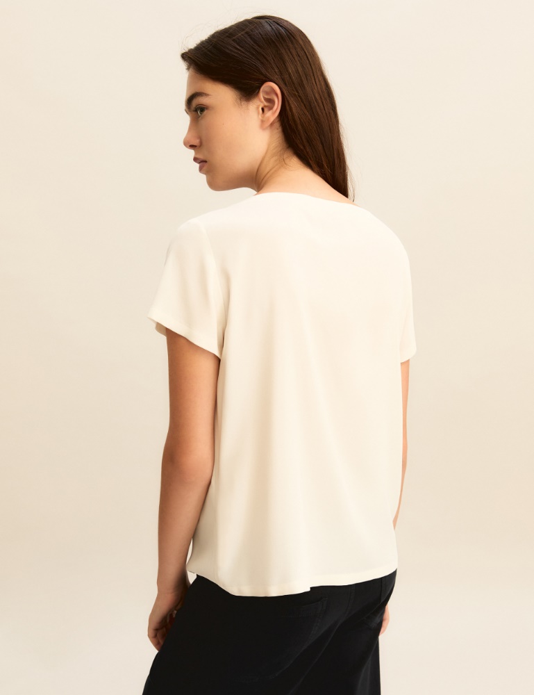 Silk-blend crepe blouse - Emme - 3