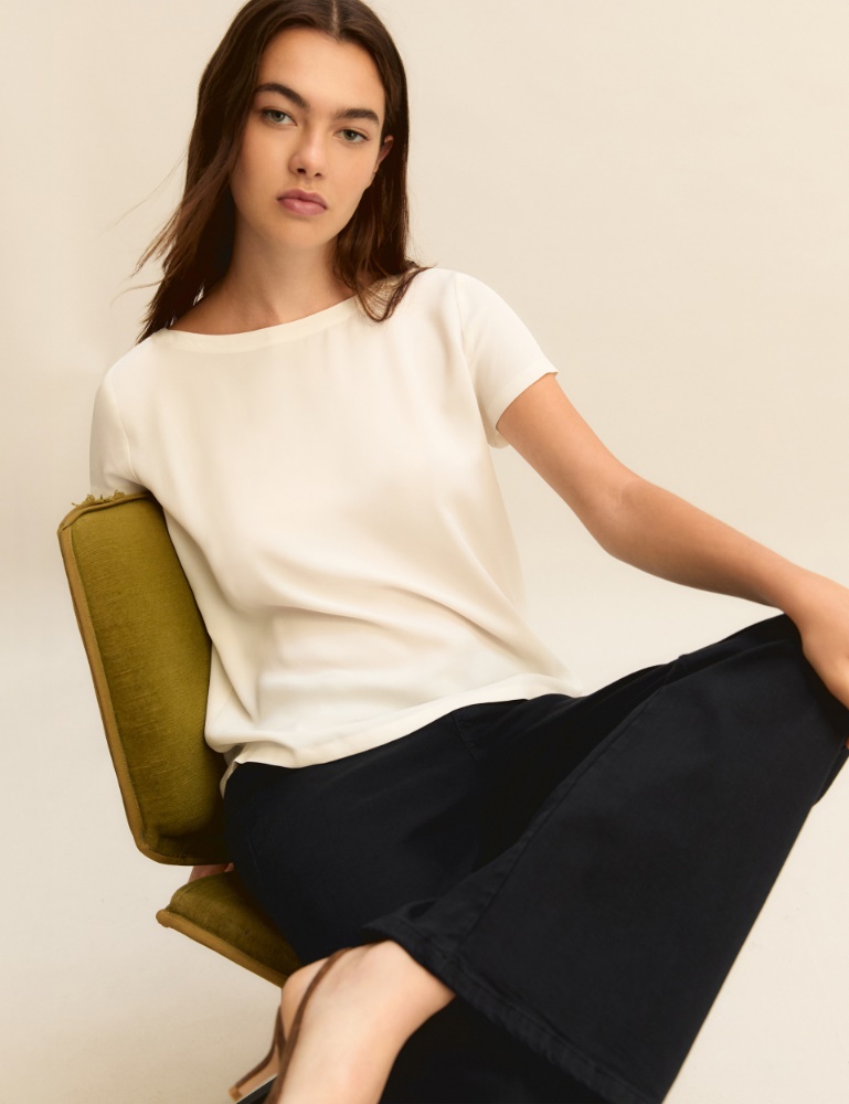 Silk-blend crepe blouse - Emme